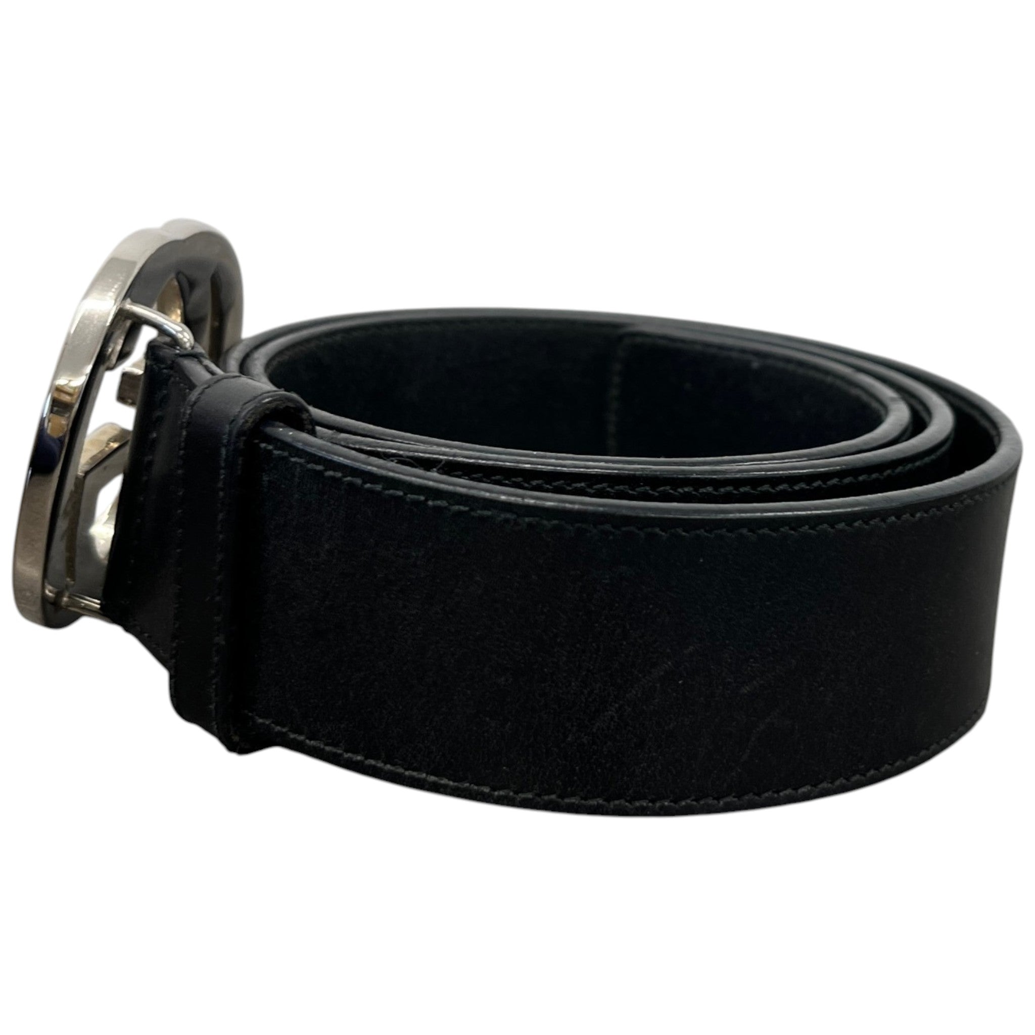 Women's Interlocking G Belt Black Size 80CM / UK 8