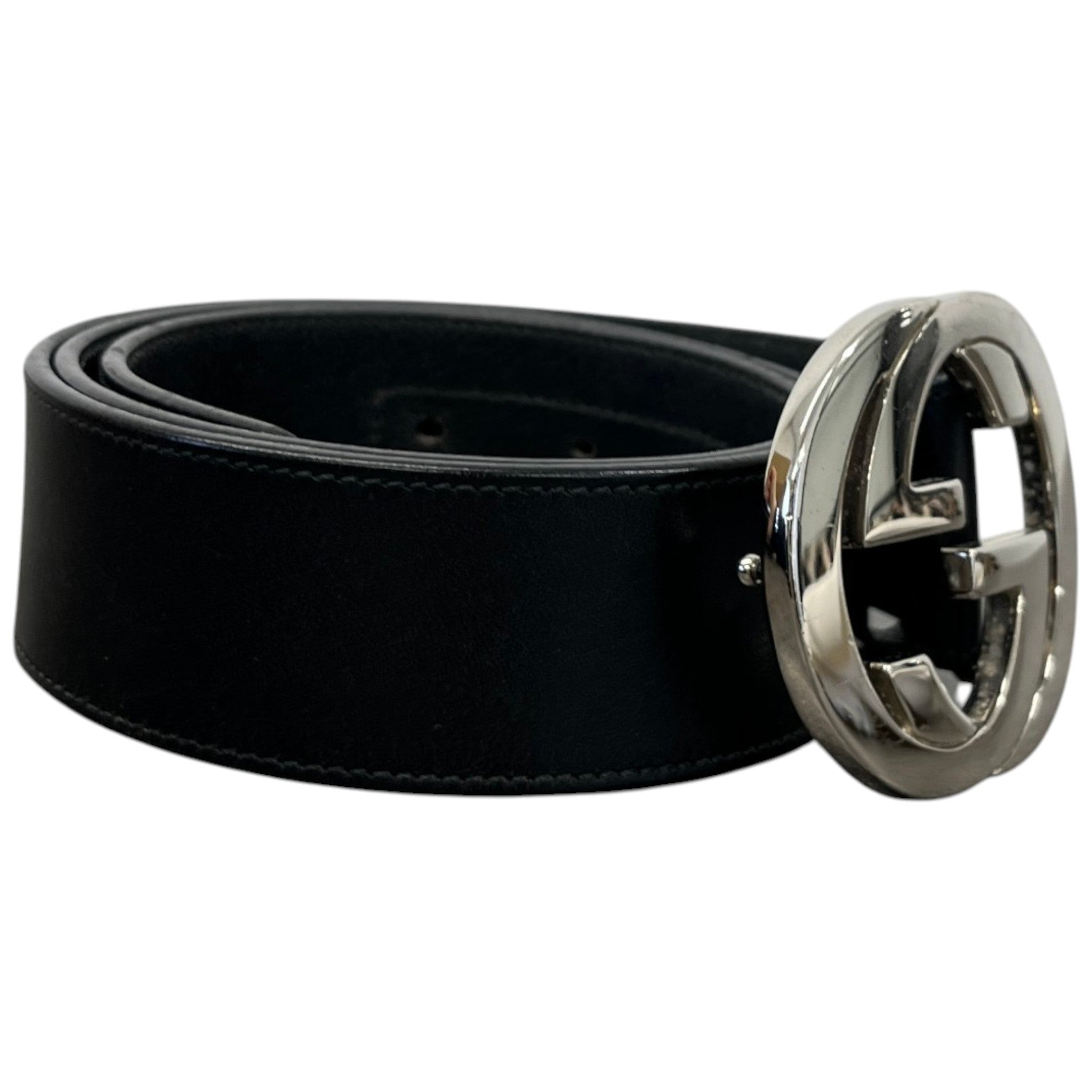 Women's Interlocking G Belt Black Size 80CM / UK 8