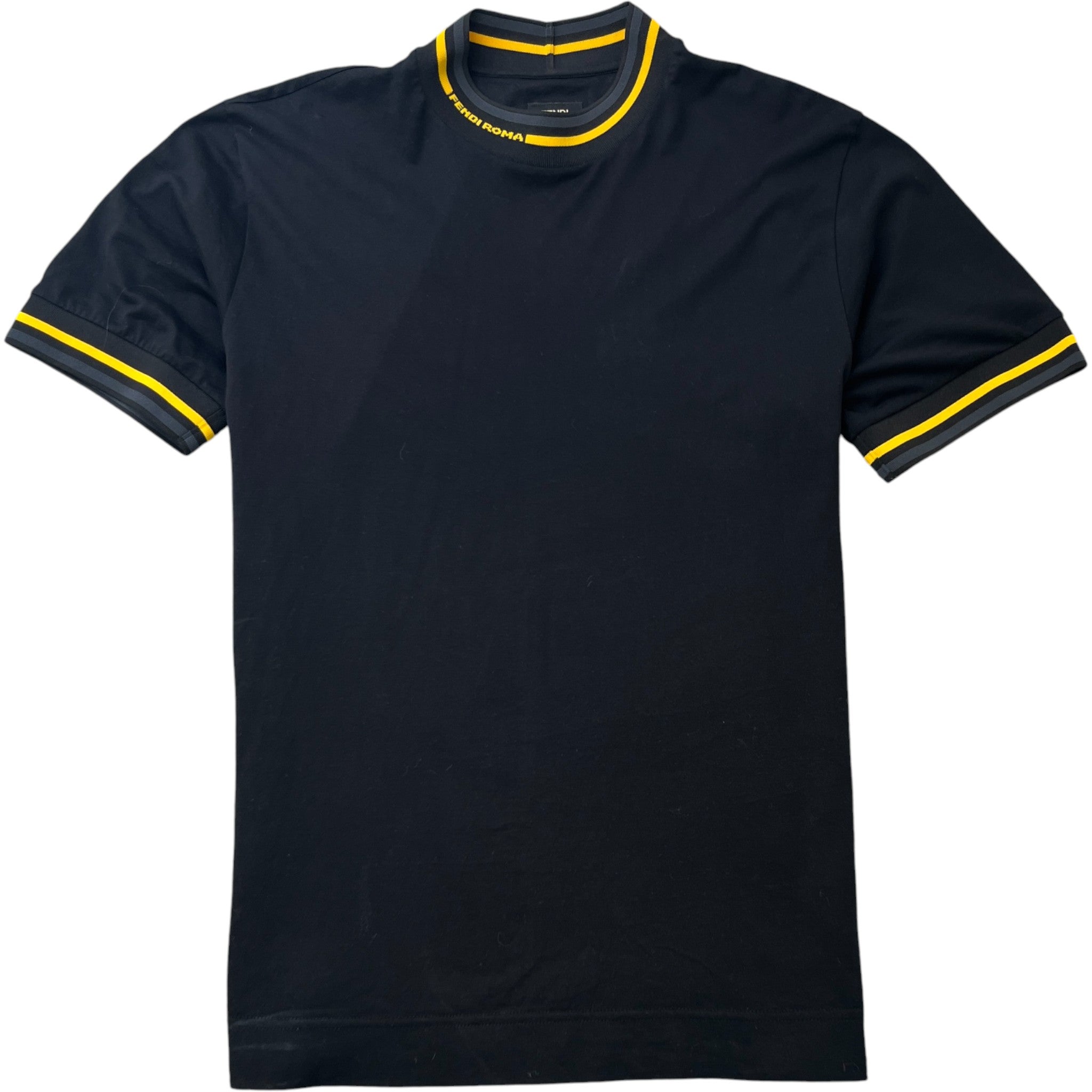 Men's Roma Ribbed Trim T-Shirt Black Size M