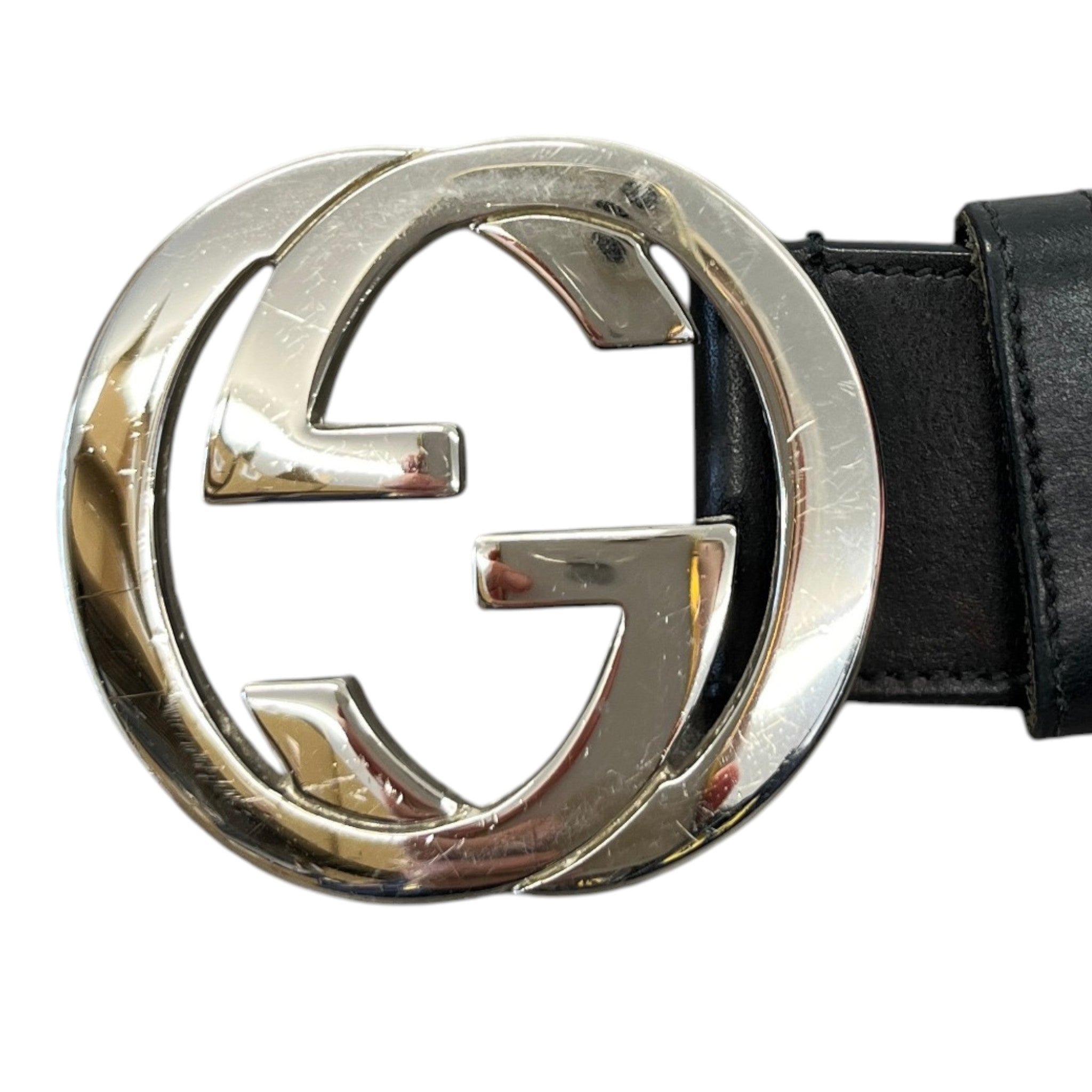 Women's Interlocking G Belt Black Size 80CM / UK 8