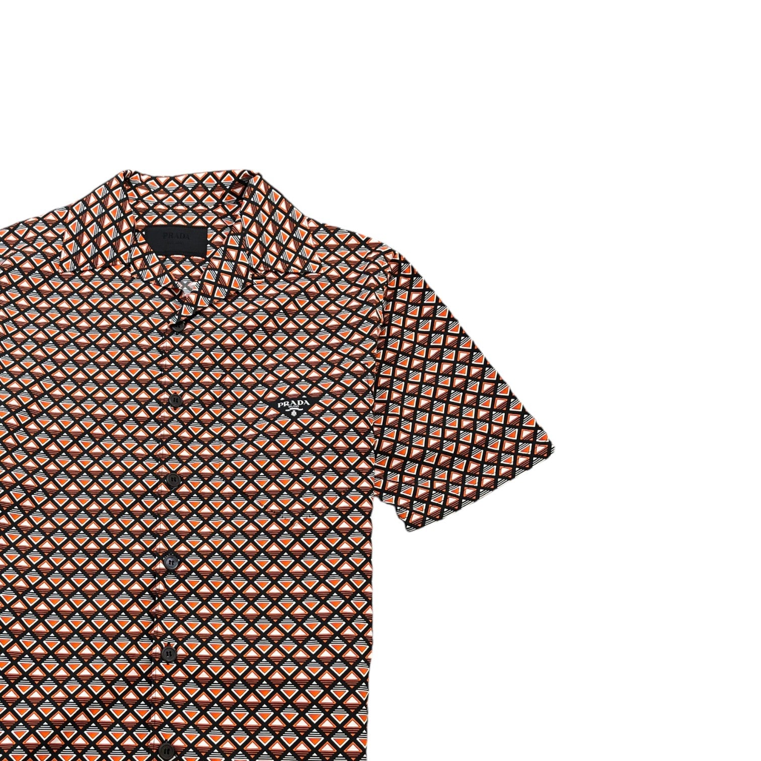 Men's Triangle Logo Short Sleeve Shirt Orange Size S