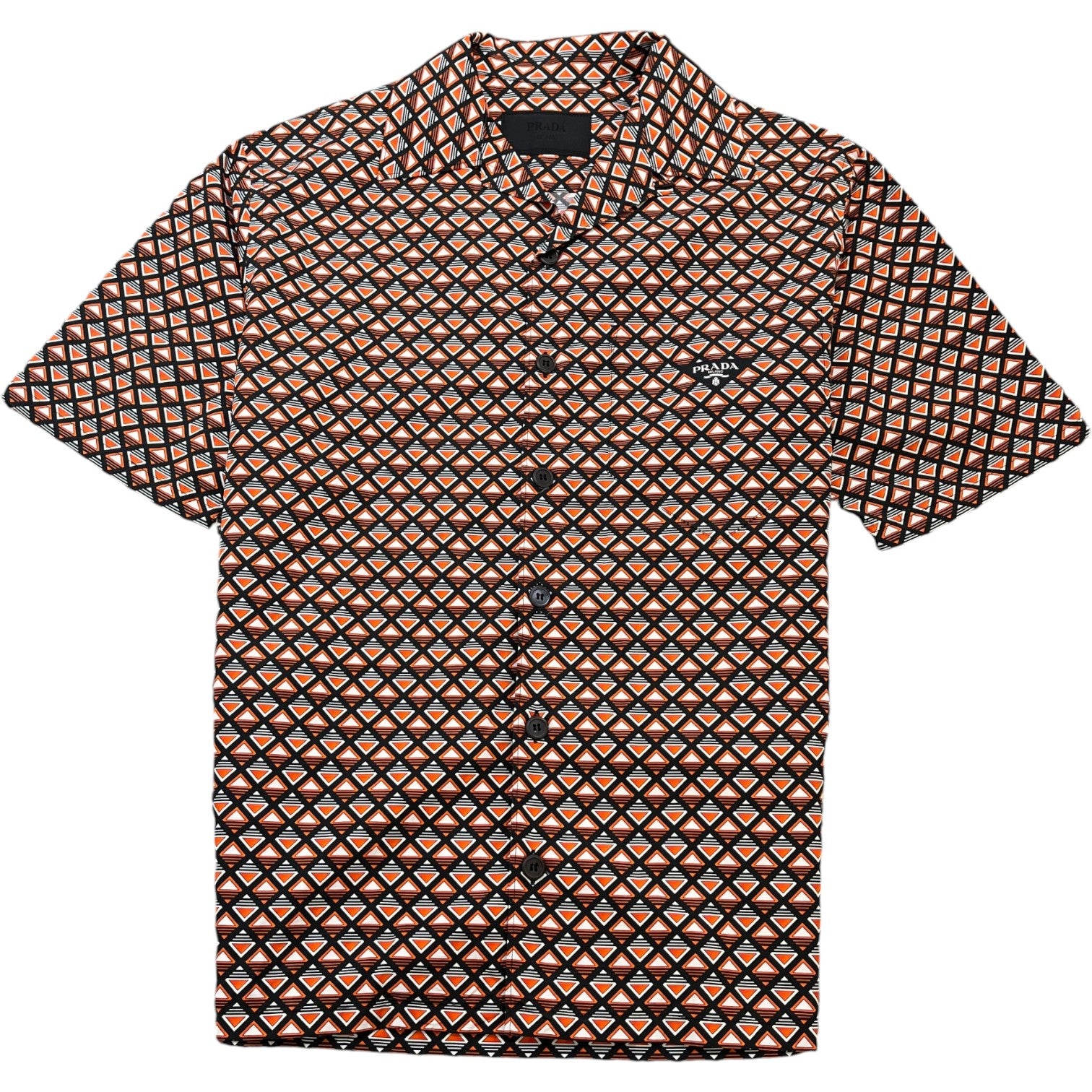 Men's Triangle Logo Short Sleeve Shirt Orange Size S