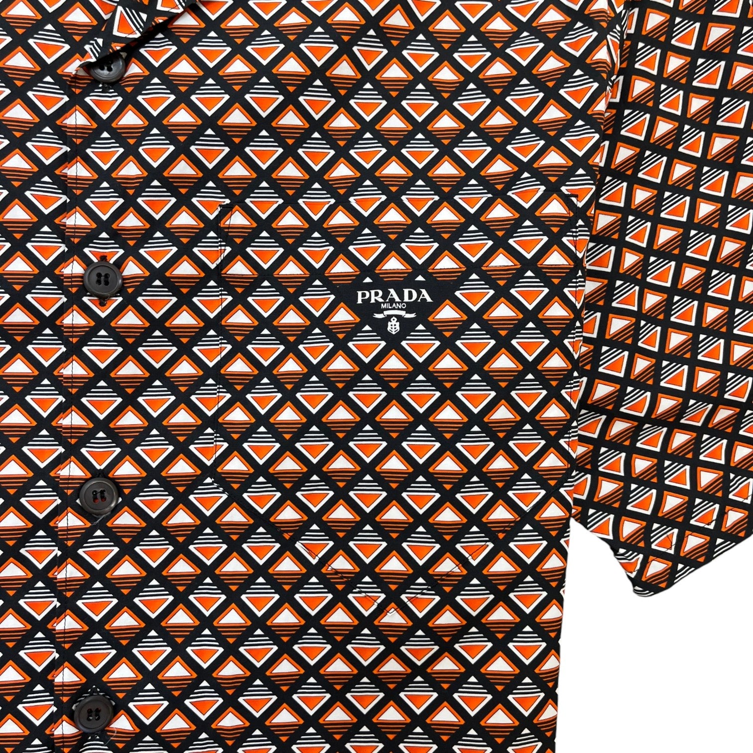 Men's Triangle Logo Short Sleeve Shirt Orange Size S