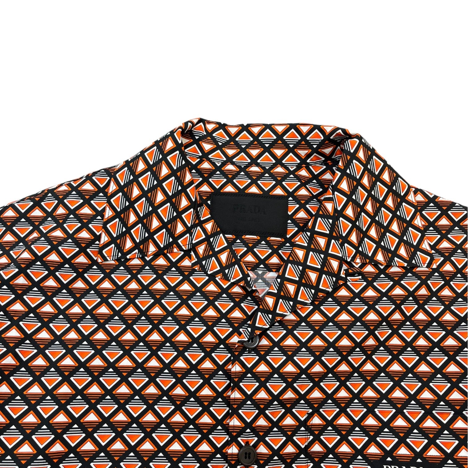 Men's Triangle Logo Short Sleeve Shirt Orange Size S