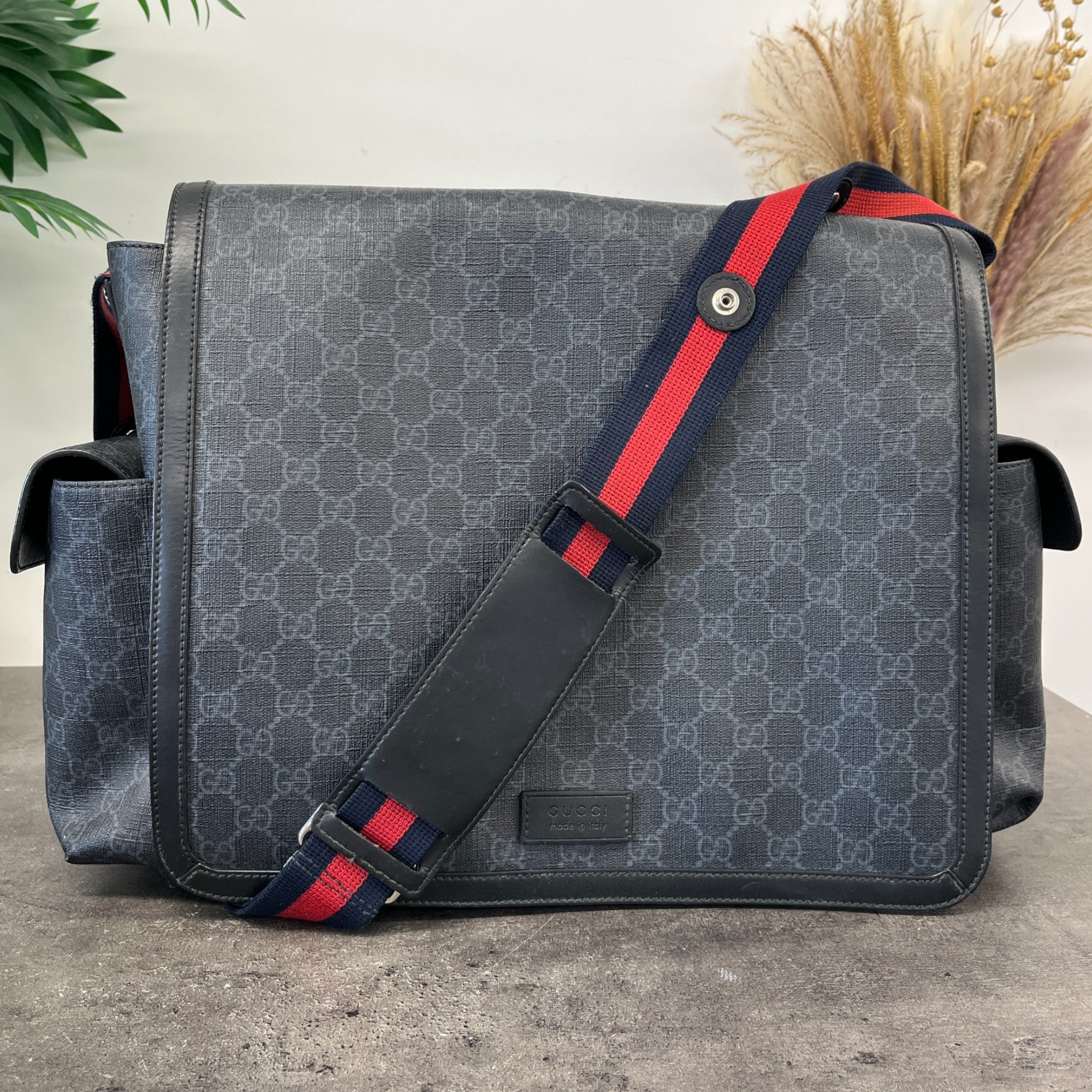 Women's Gg Web Large Baby Changing Bag Black