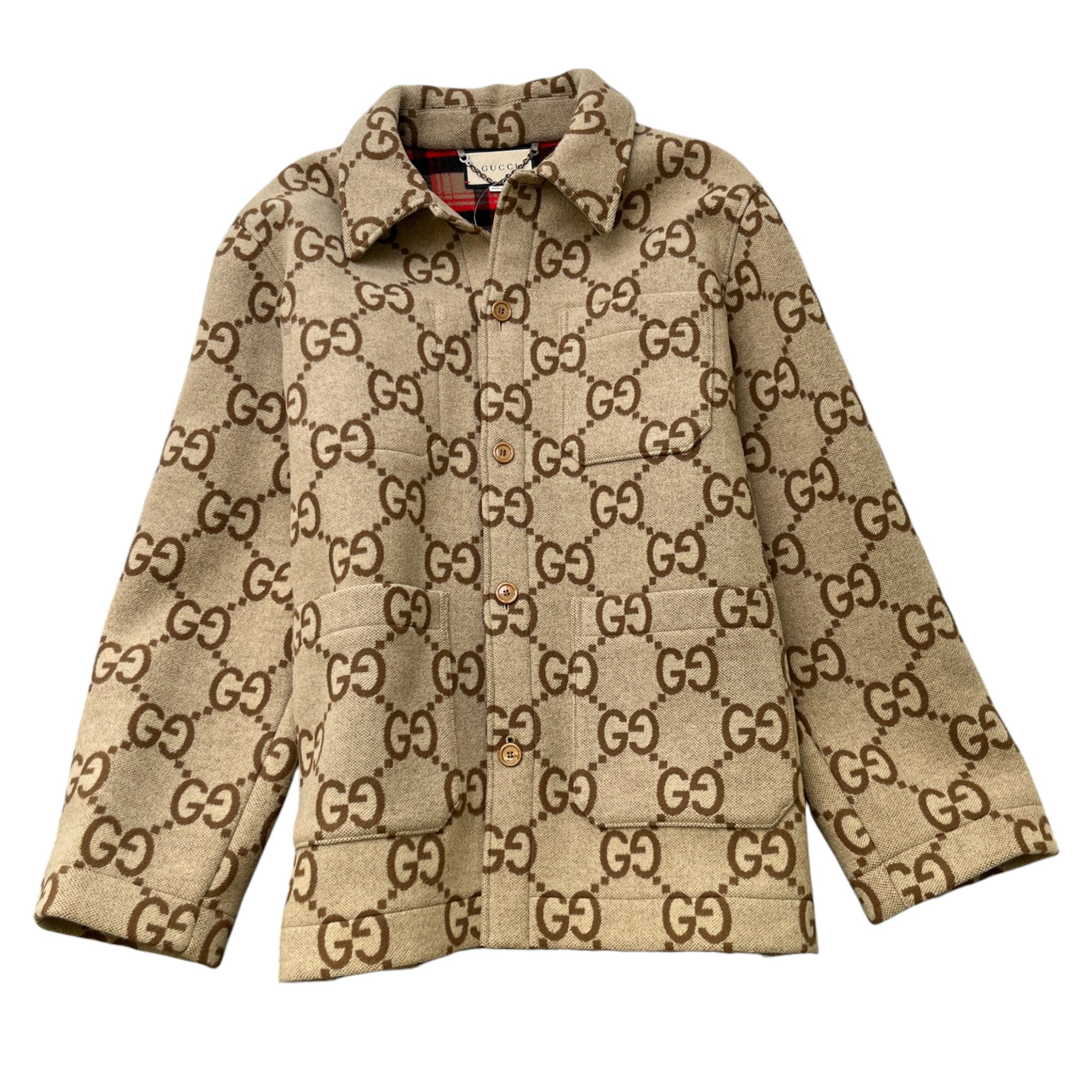 Men's Jumbo Gg Jacket Beige Size IT 52 / XL