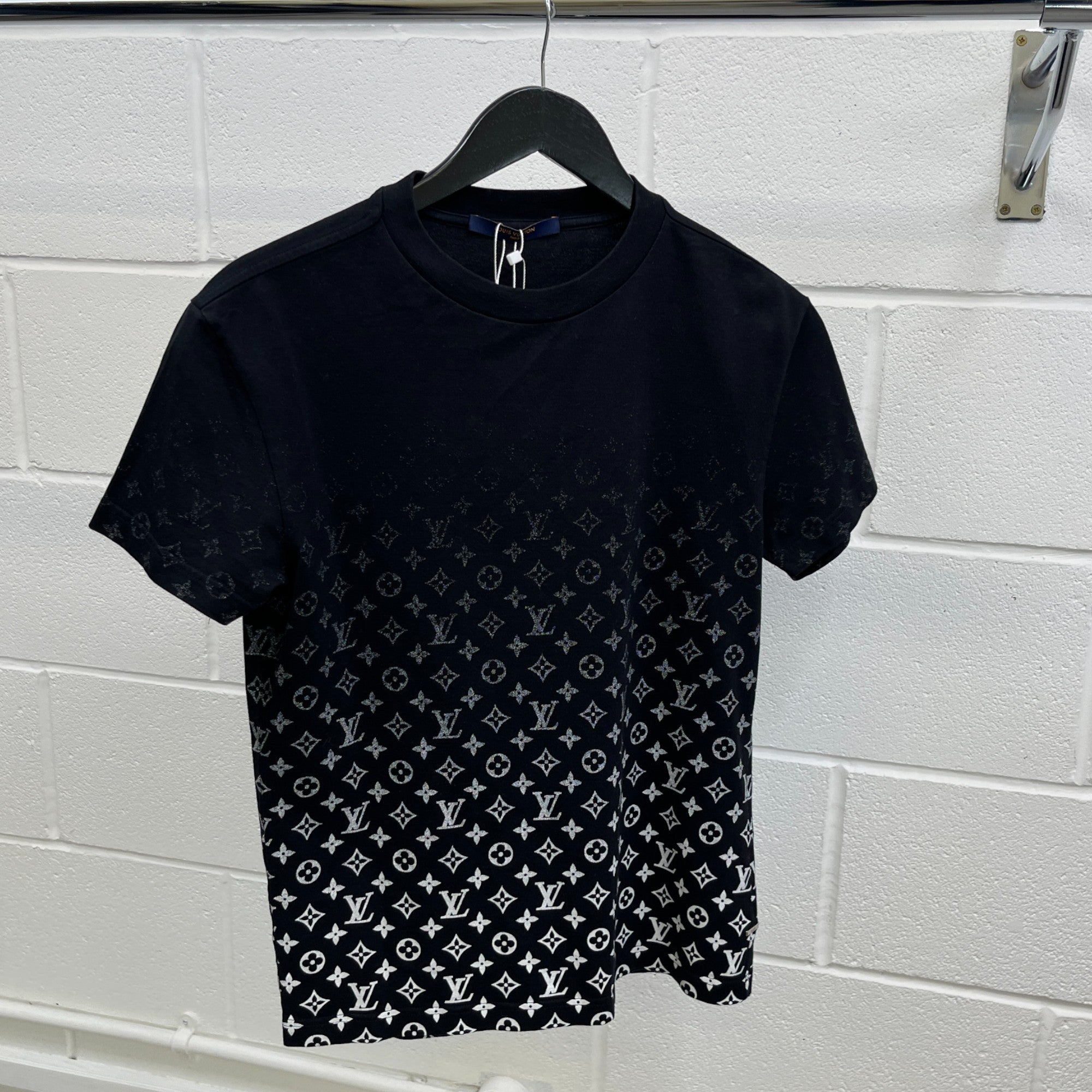 Men's Gradient Monogram T-Shirt Black Size XS