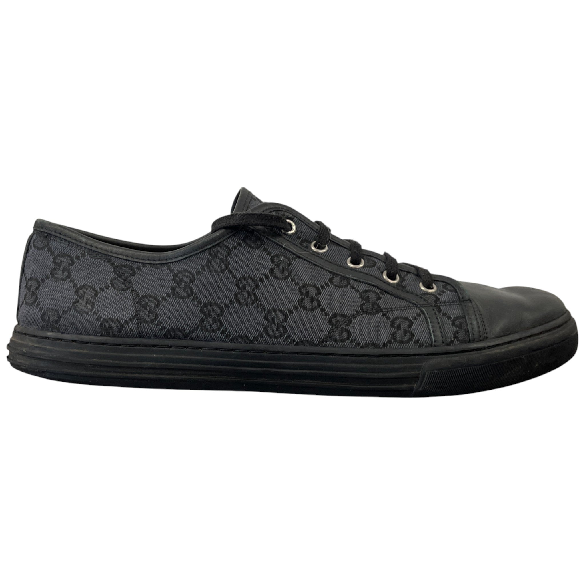 Men's Gg Canvas Low Trainers Black Size EU 45 / UK 11