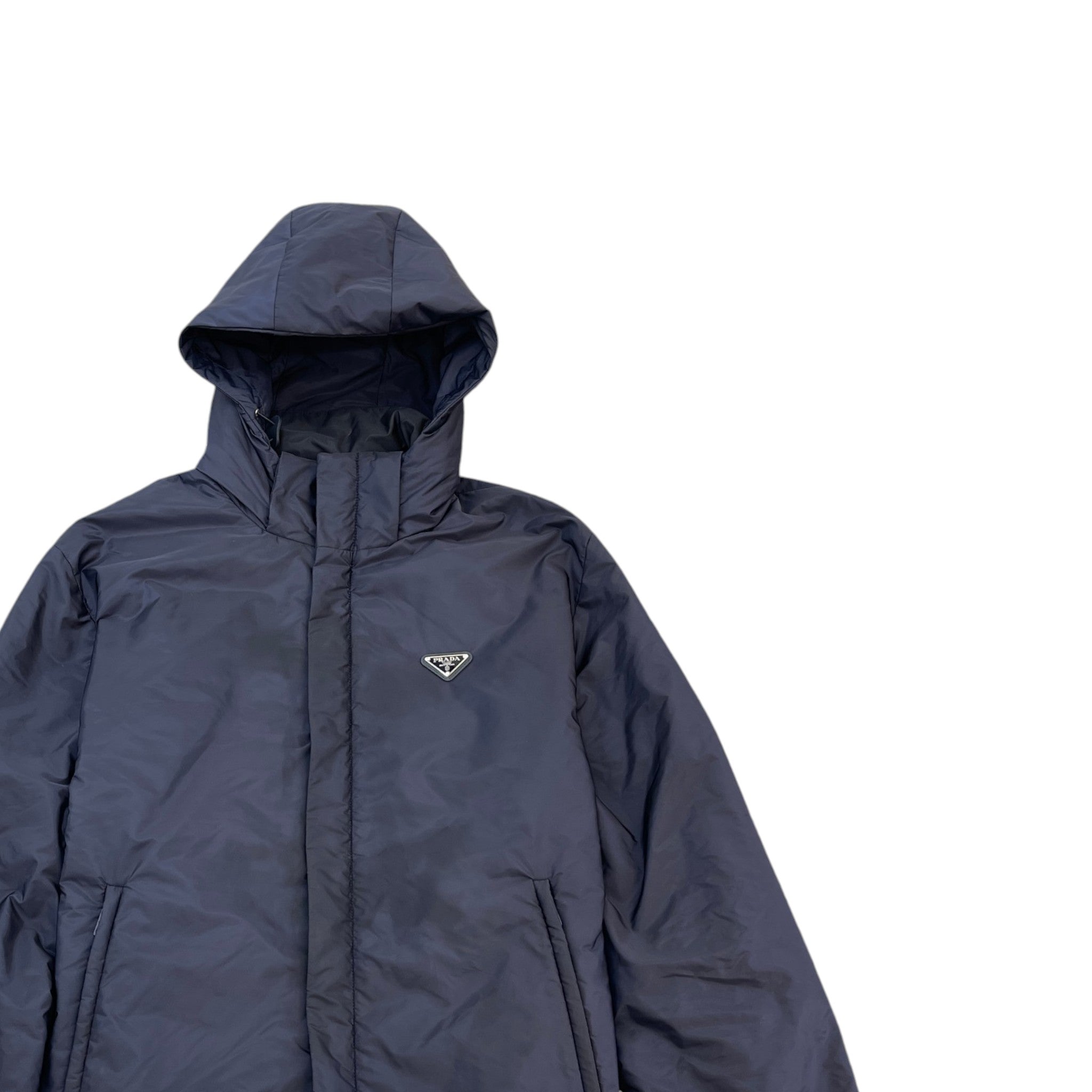 Men's Re-Nylon Plaque Logo Jacket Navy Size IT 54 / XXL