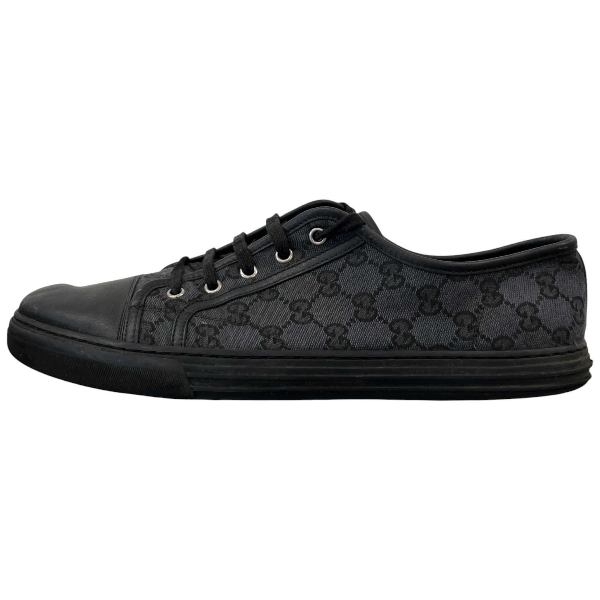 Men's Gg Canvas Low Trainers Black Size EU 45 / UK 11