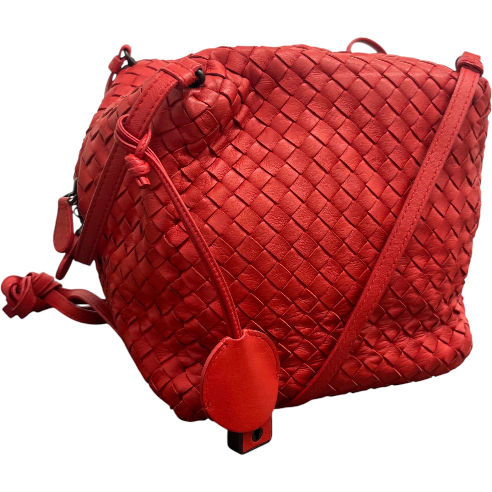 Women's Nappa Intrecciato Cube Bag Red