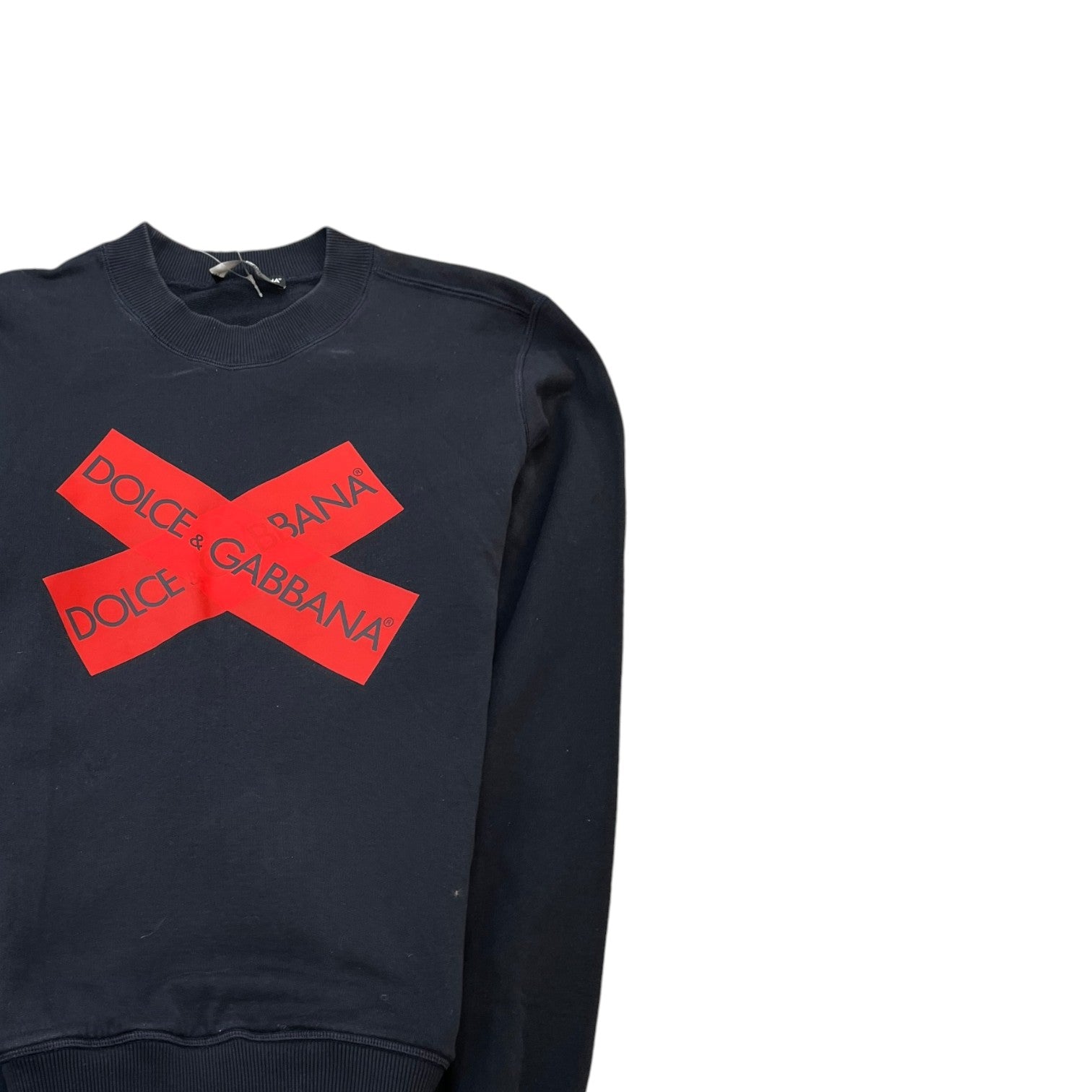 Men's Tape Logo Sweatshirt Navy Size IT 46 / UK S