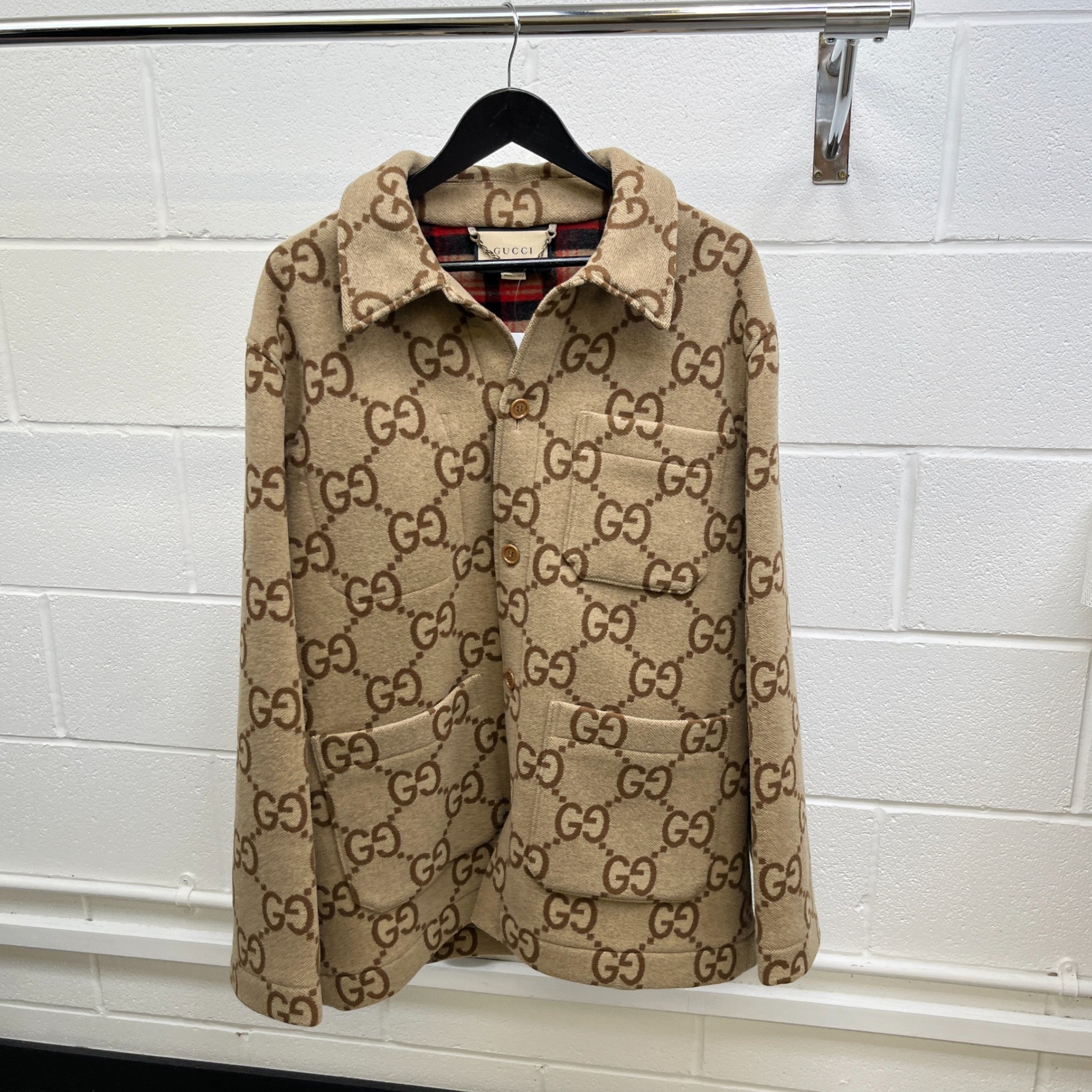 Men's Jumbo Gg Jacket Beige Size IT 52 / XL