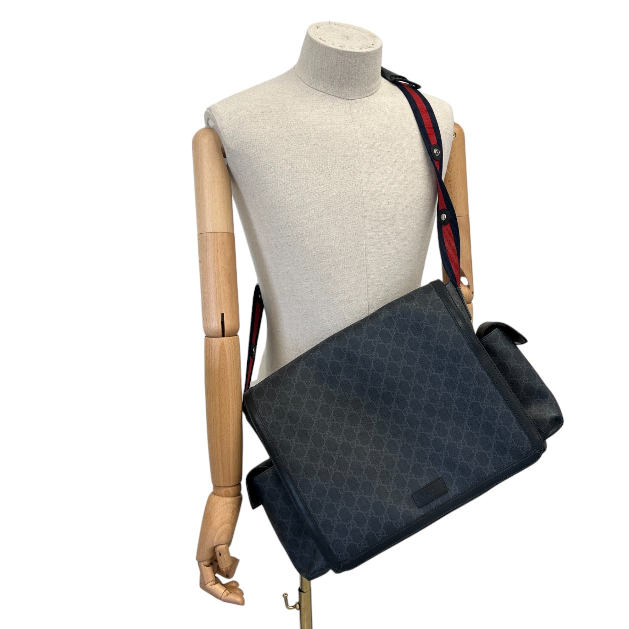 Women's Gg Web Large Baby Changing Bag Black