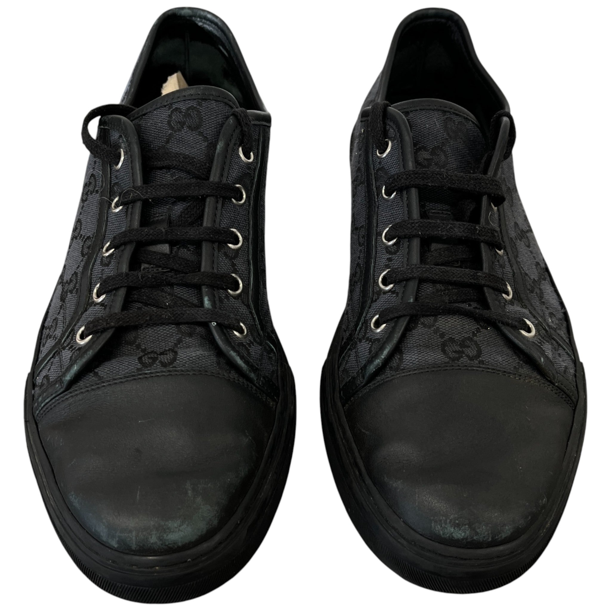 Men's Gg Canvas Low Trainers Black Size EU 45 / UK 11