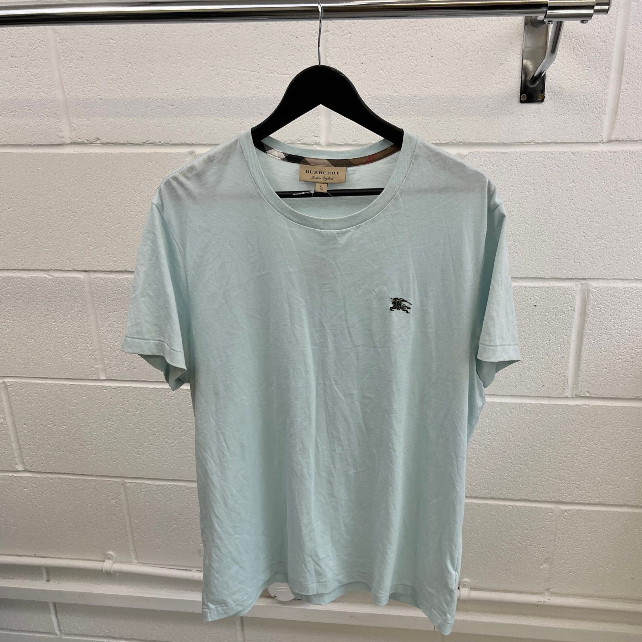 Men's Embroidered Logo T-Shirt Blue Size XL