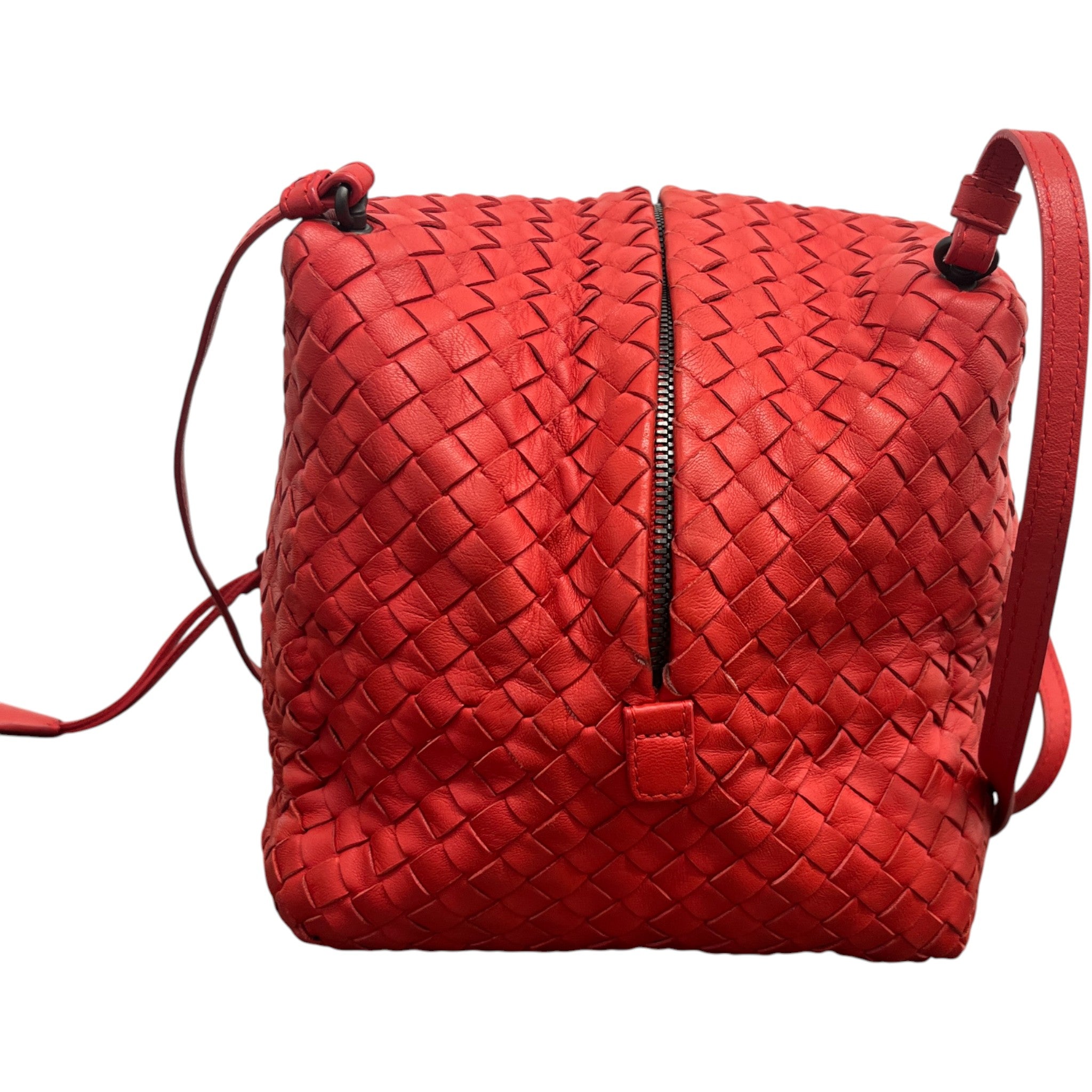 Women's Nappa Intrecciato Cube Bag Red