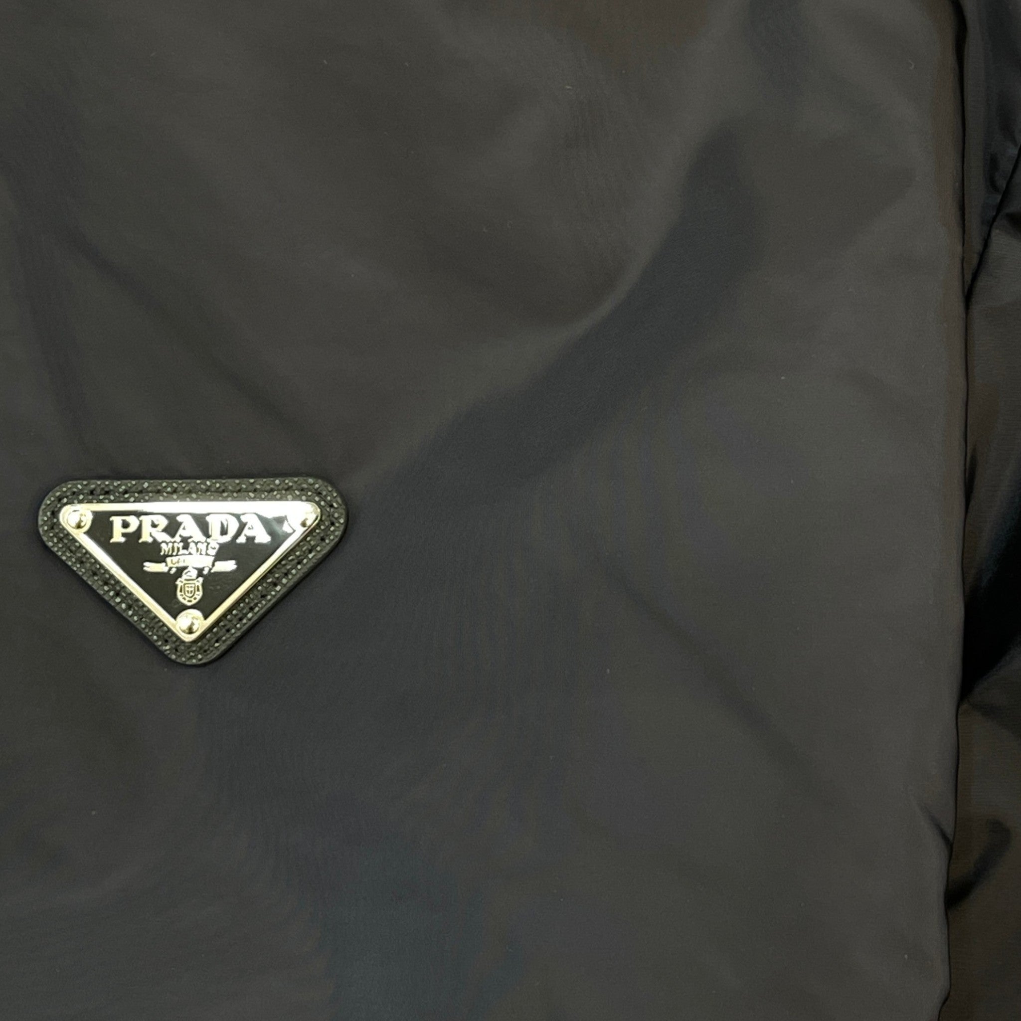 Men's Re-Nylon Plaque Logo Jacket Navy Size IT 54 / XXL