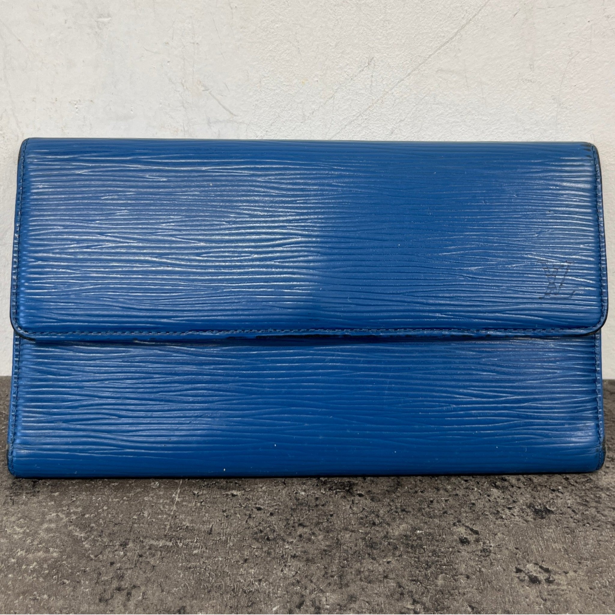 Women's Epi Porte Tresor International Trifold Wallet Blue