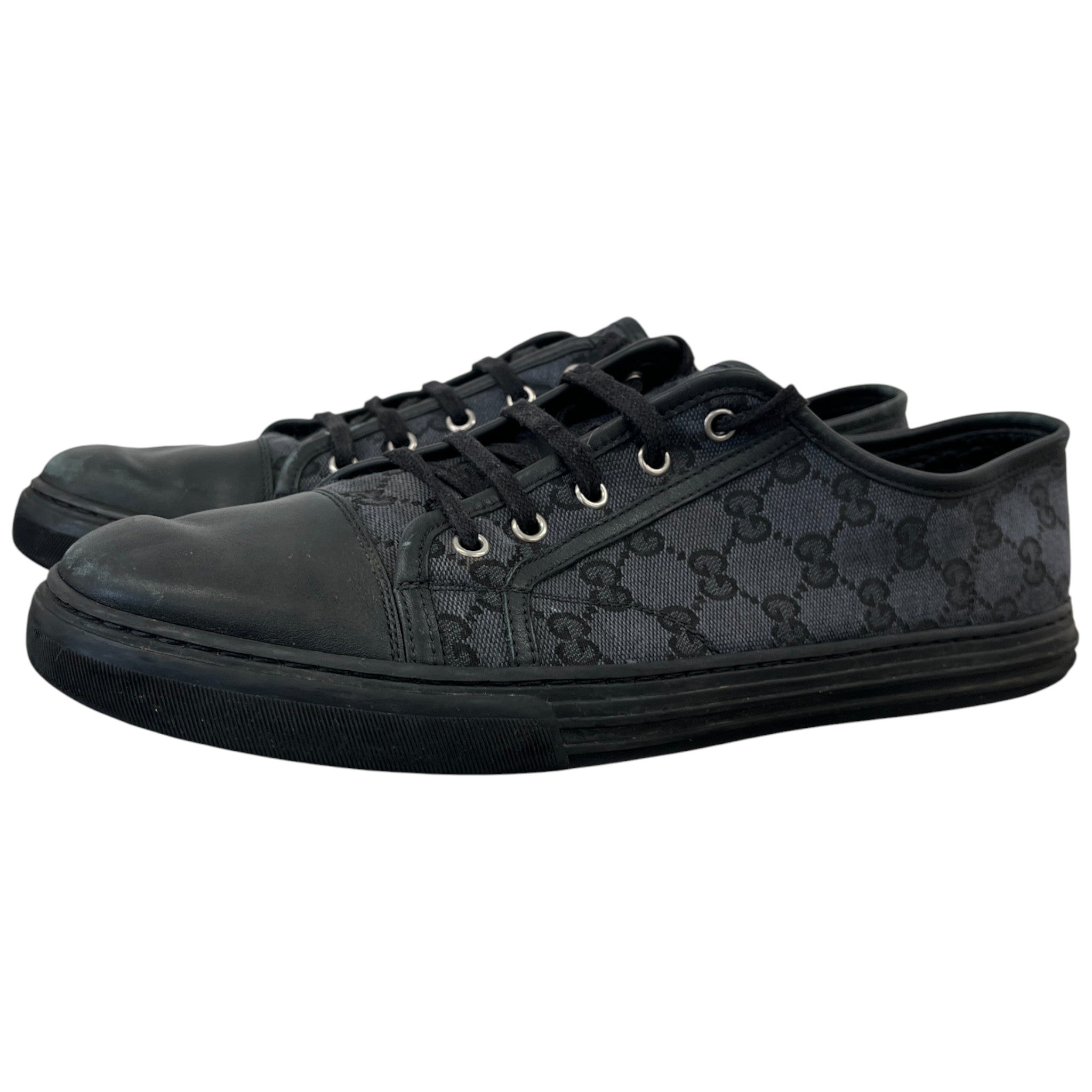 Men's Gg Canvas Low Trainers Black Size EU 45 / UK 11
