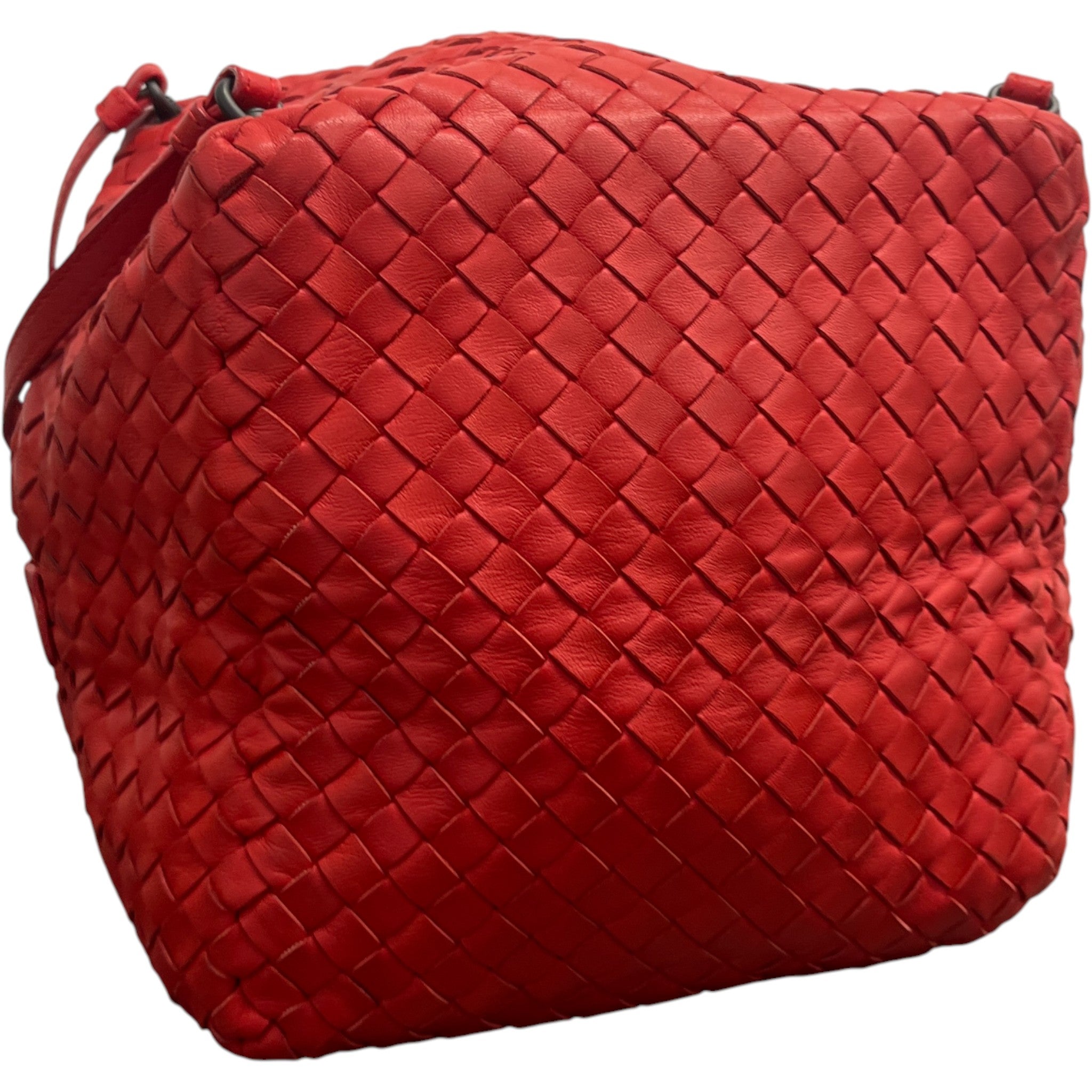 Women's Nappa Intrecciato Cube Bag Red