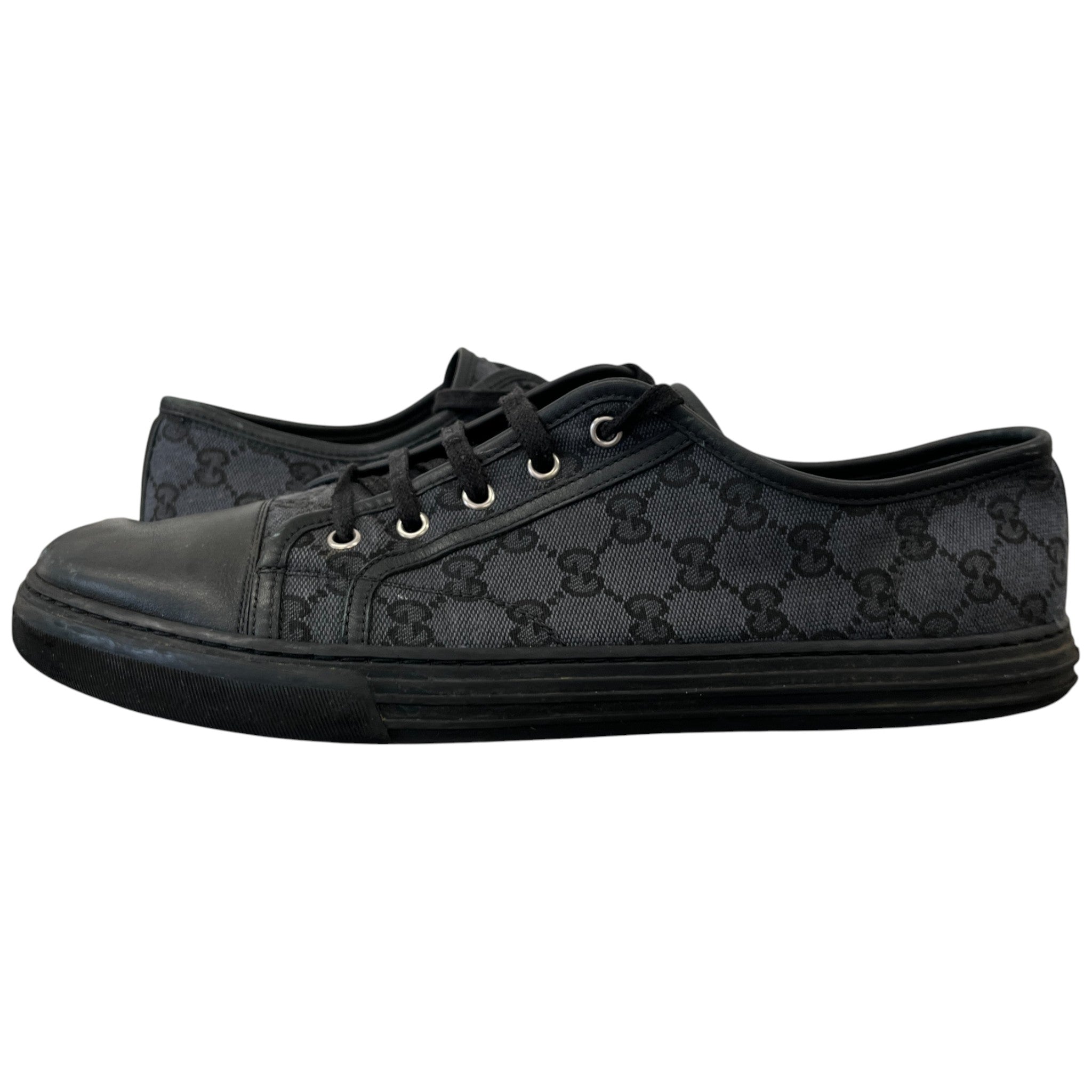 Men's Gg Canvas Low Trainers Black Size EU 45 / UK 11