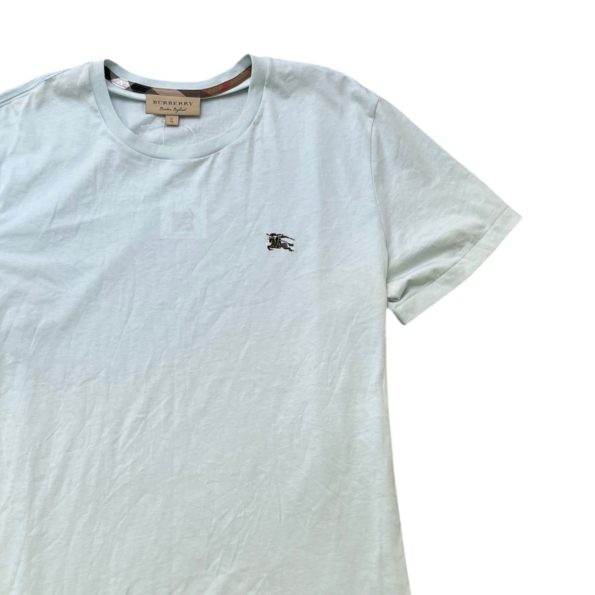 Men's Embroidered Logo T-Shirt Blue Size XL