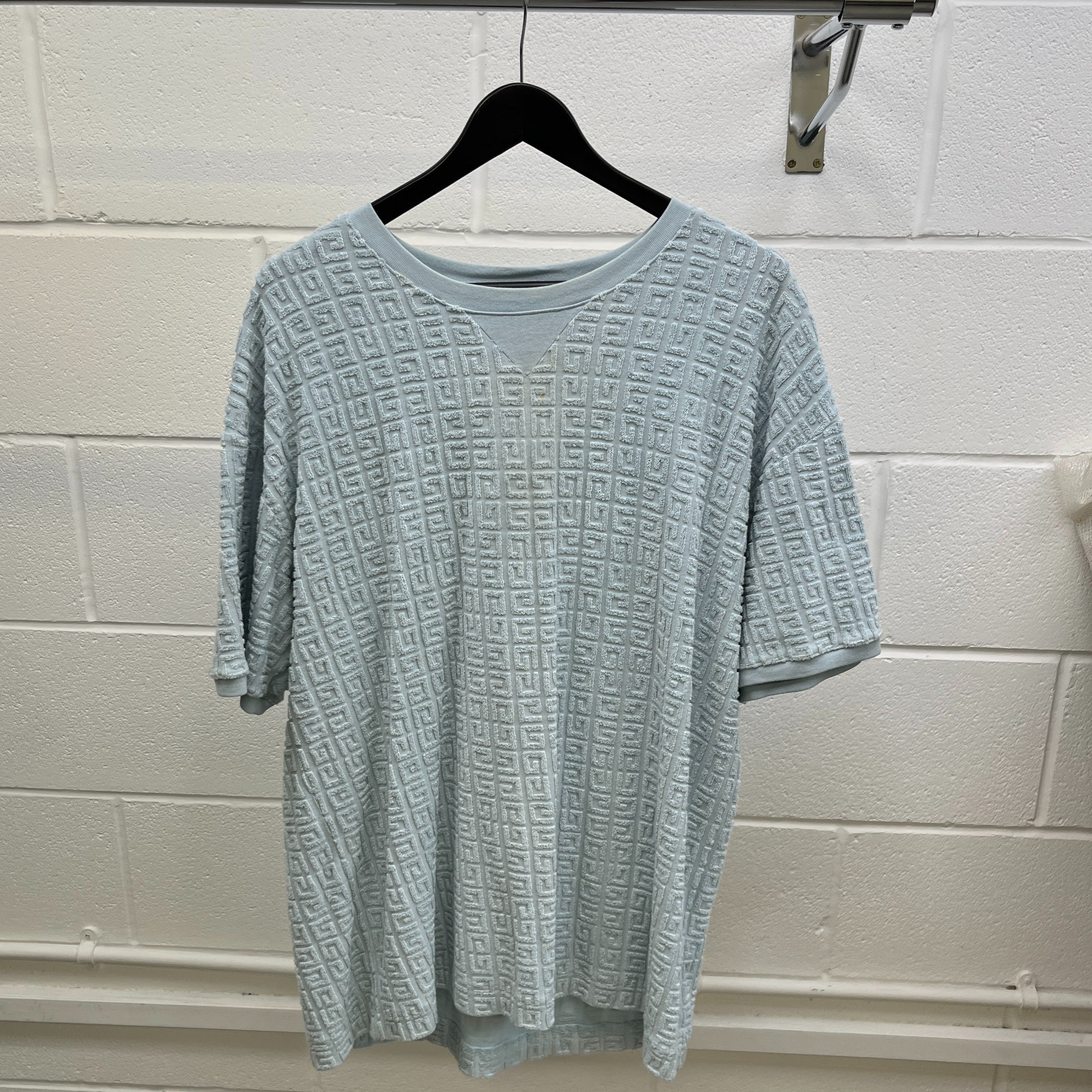 Men's Jacquard Towelling T-Shirt Blue Size L