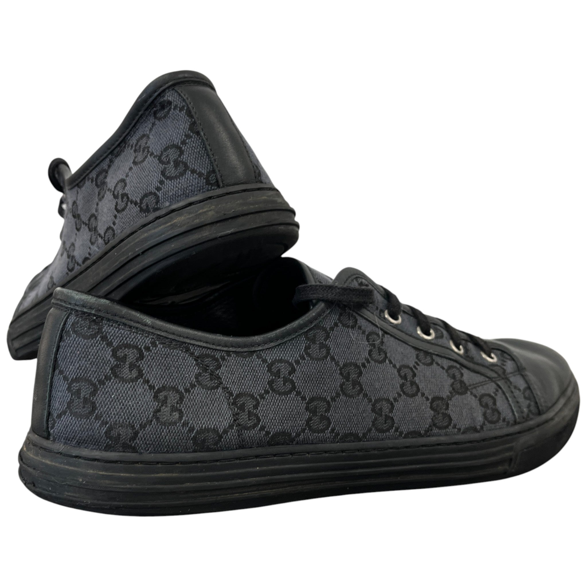Men's Gg Canvas Low Trainers Black Size EU 45 / UK 11