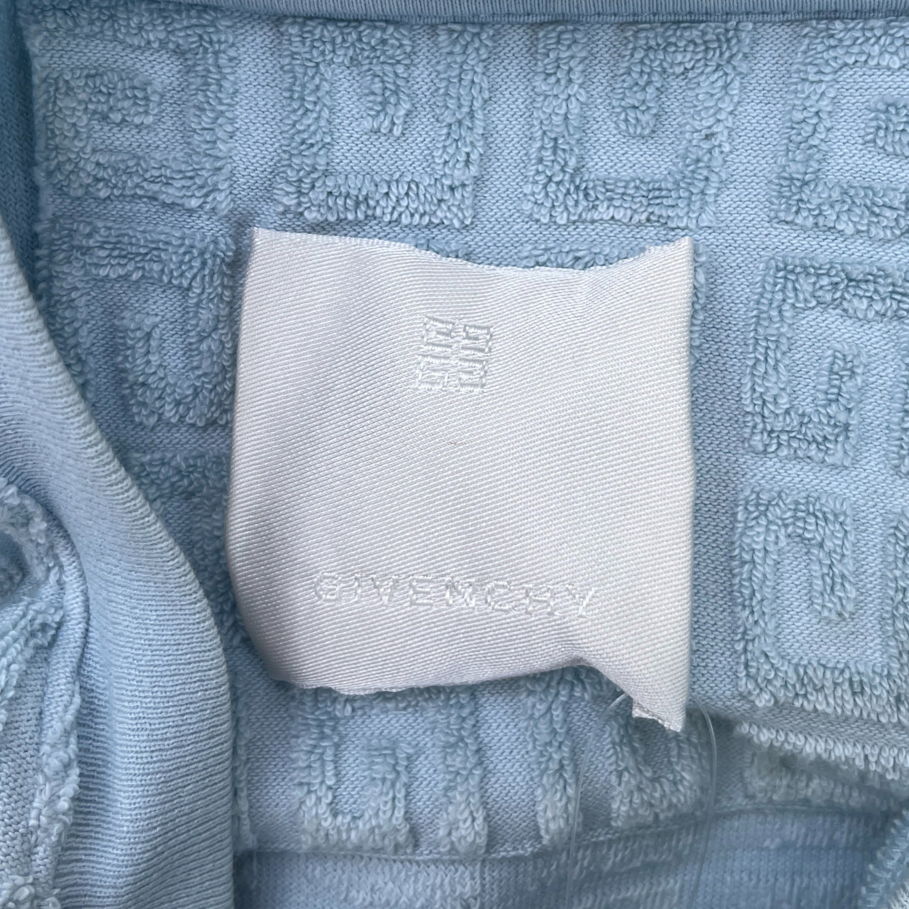Men's Jacquard Towelling T-Shirt Blue Size L