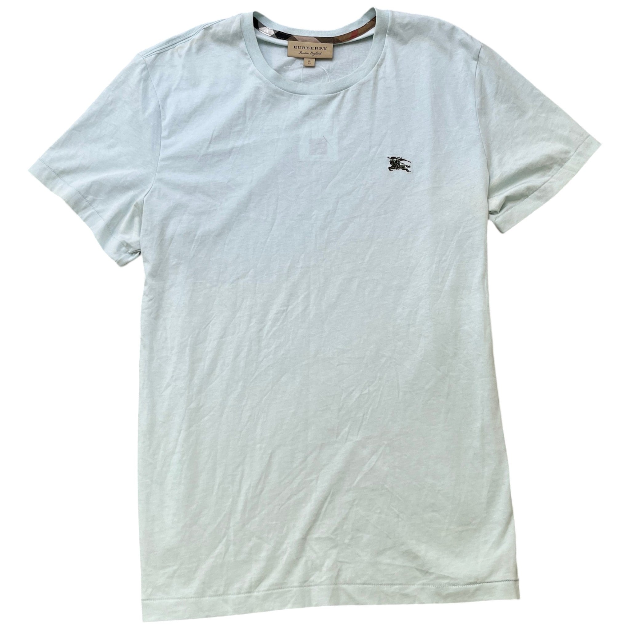 Men's Embroidered Logo T-Shirt Blue Size XL