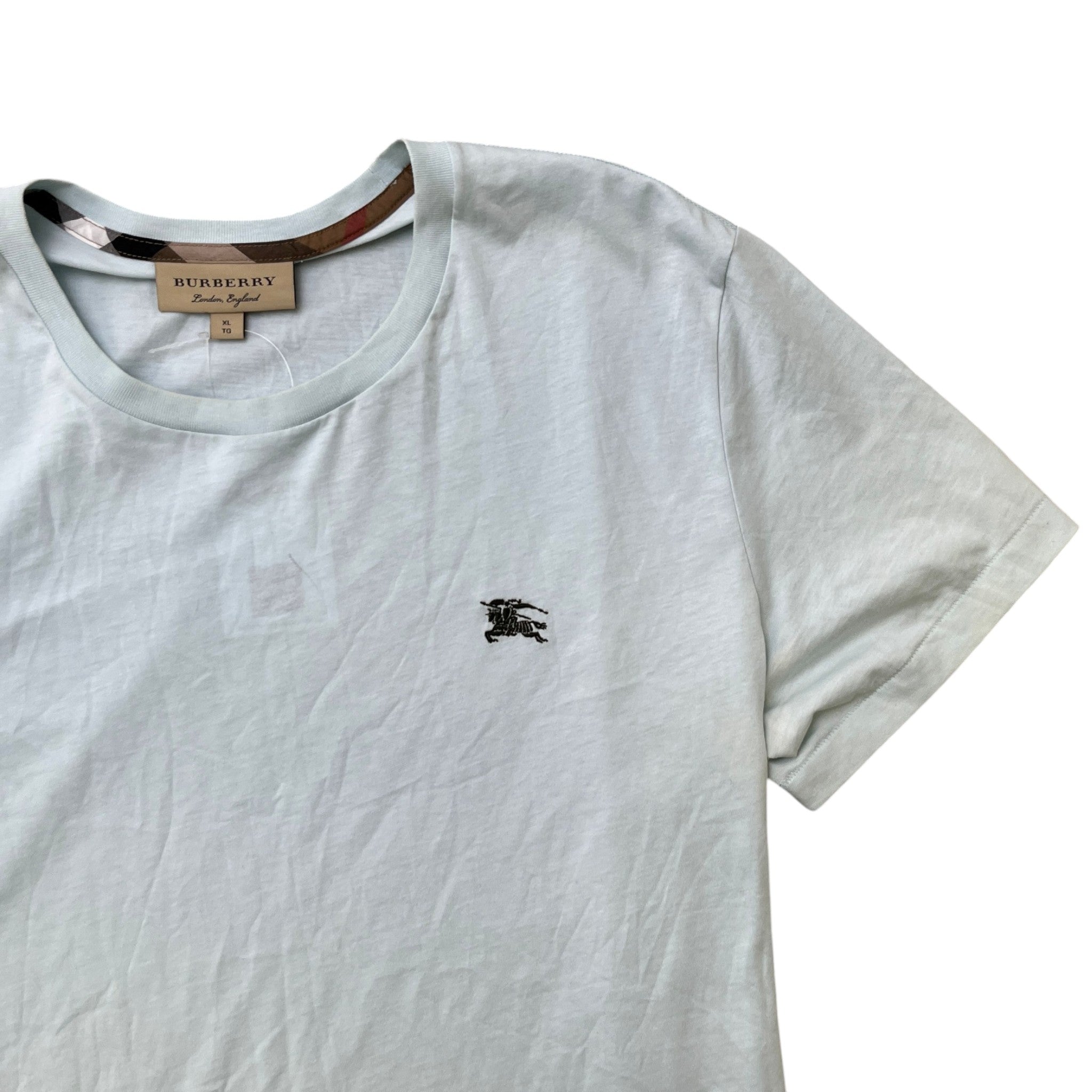 Men's Embroidered Logo T-Shirt Blue Size XL