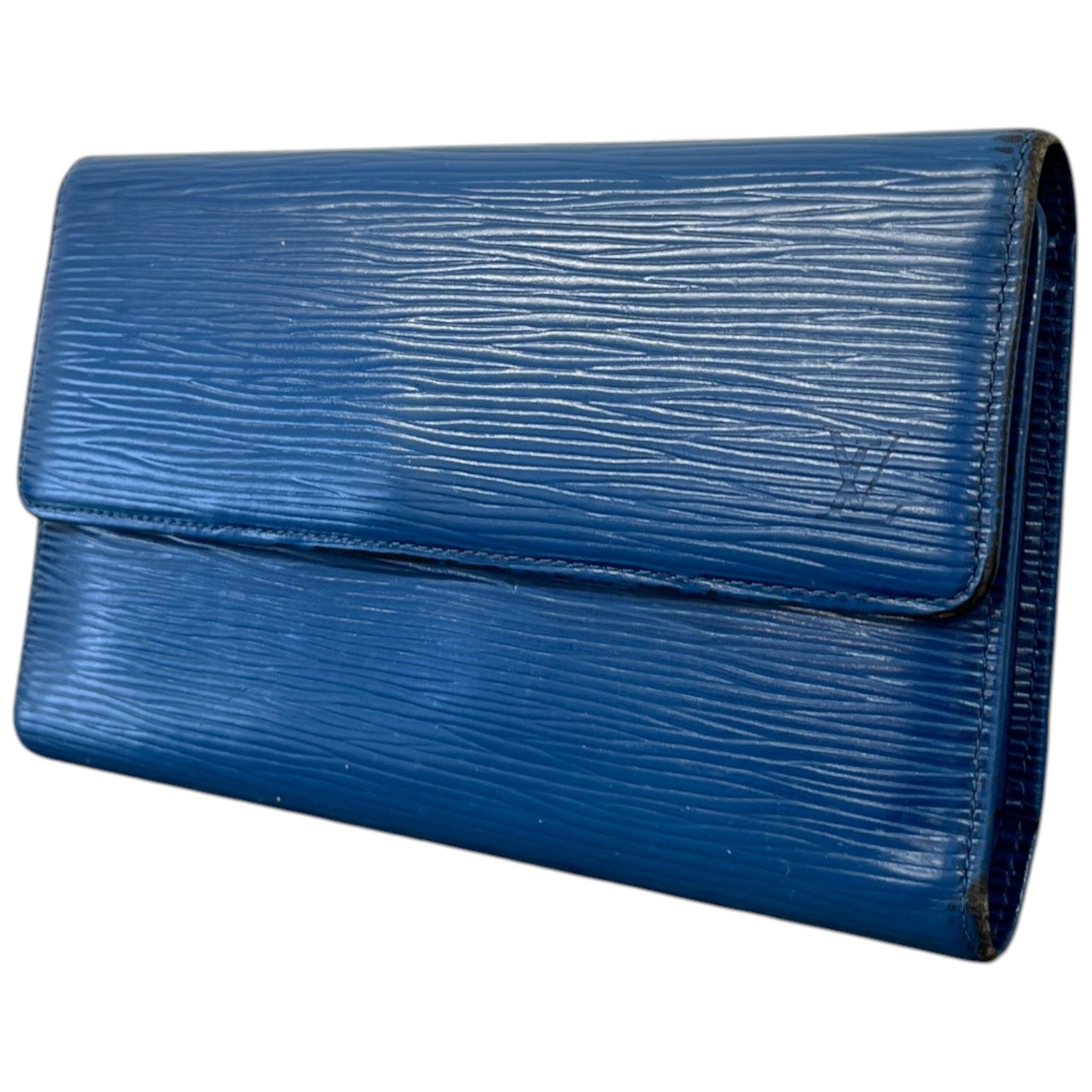 Women's Epi Porte Tresor International Trifold Wallet Blue