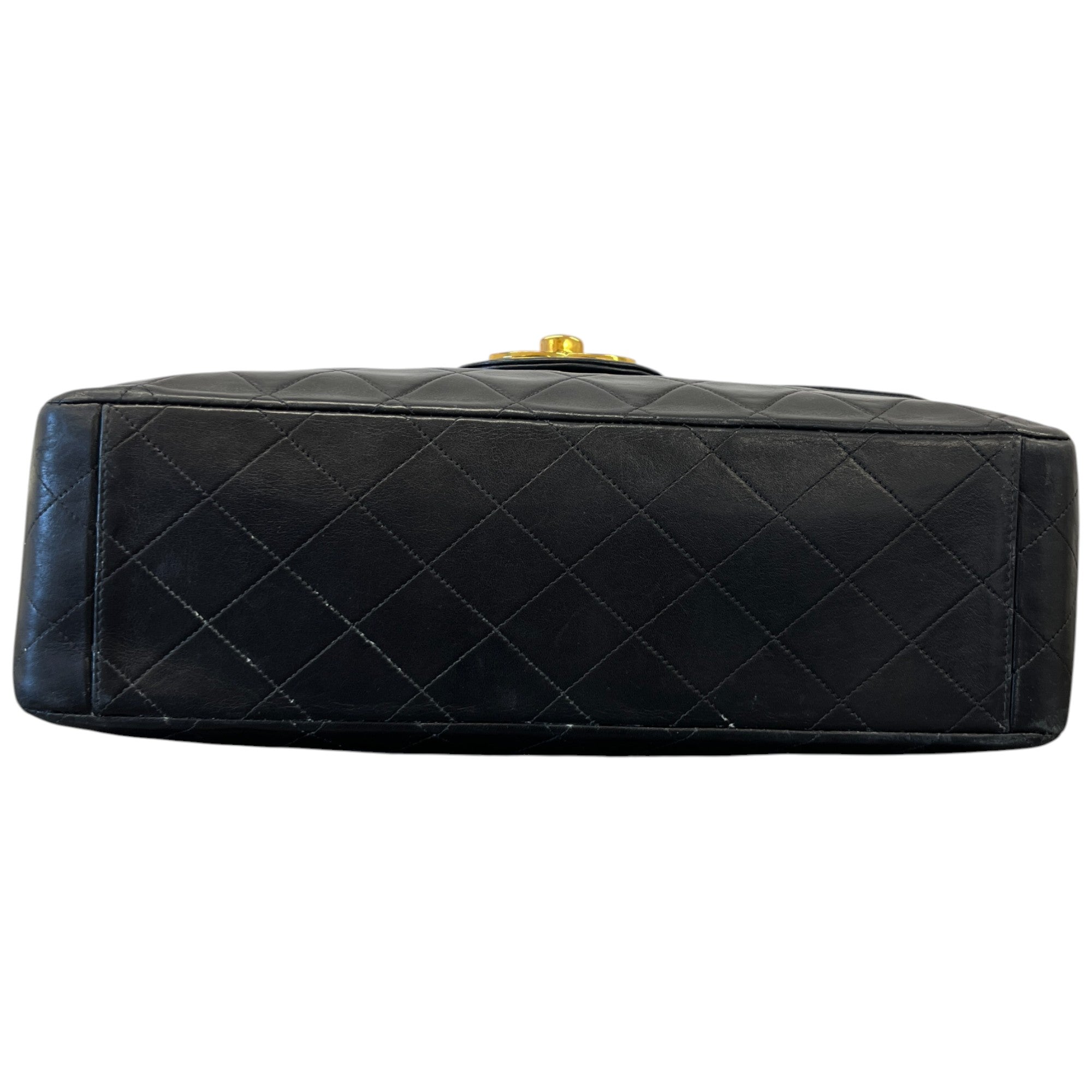 Women's Matelasse Double Chain Lamb Skin Handbag Black