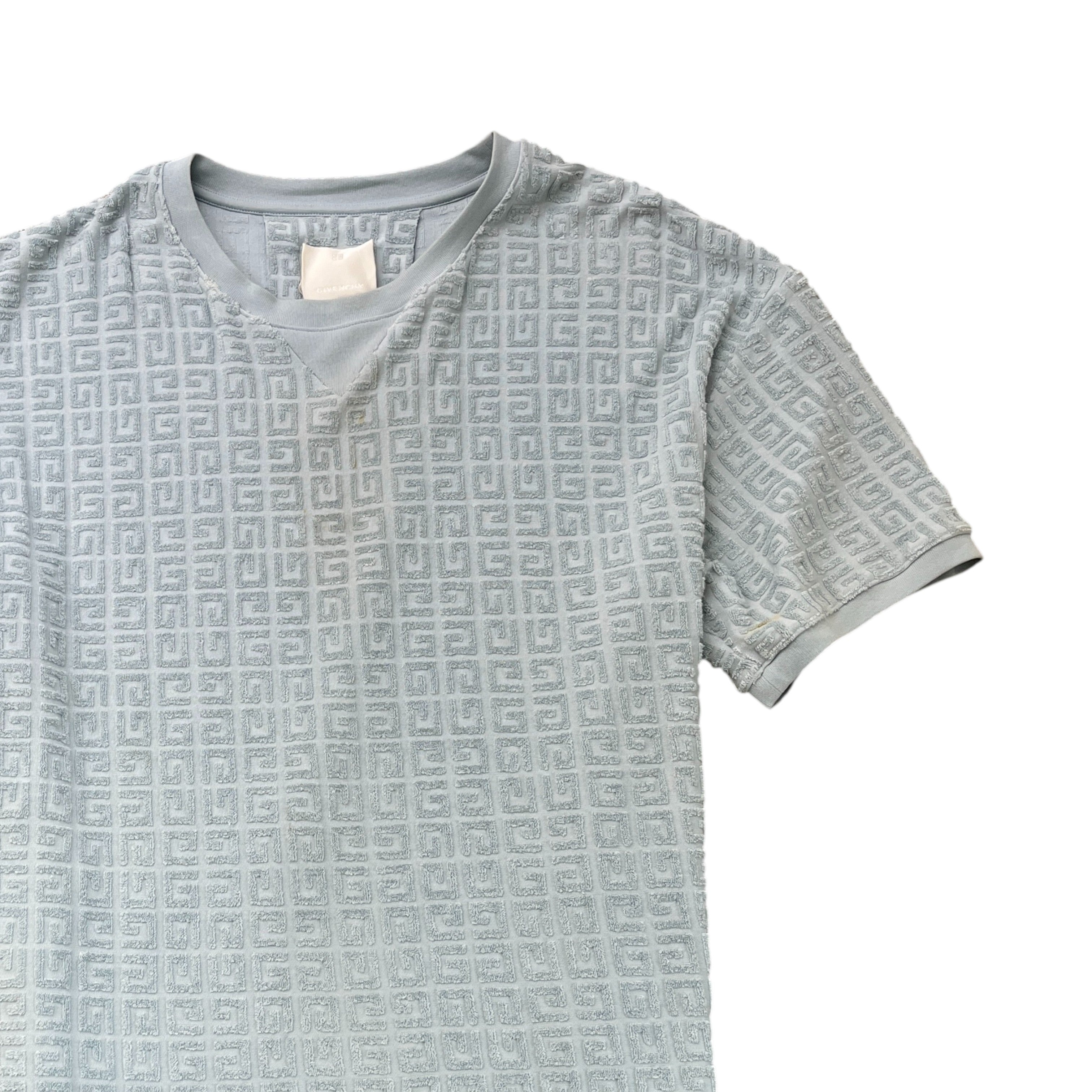 Men's Jacquard Towelling T-Shirt Blue Size L