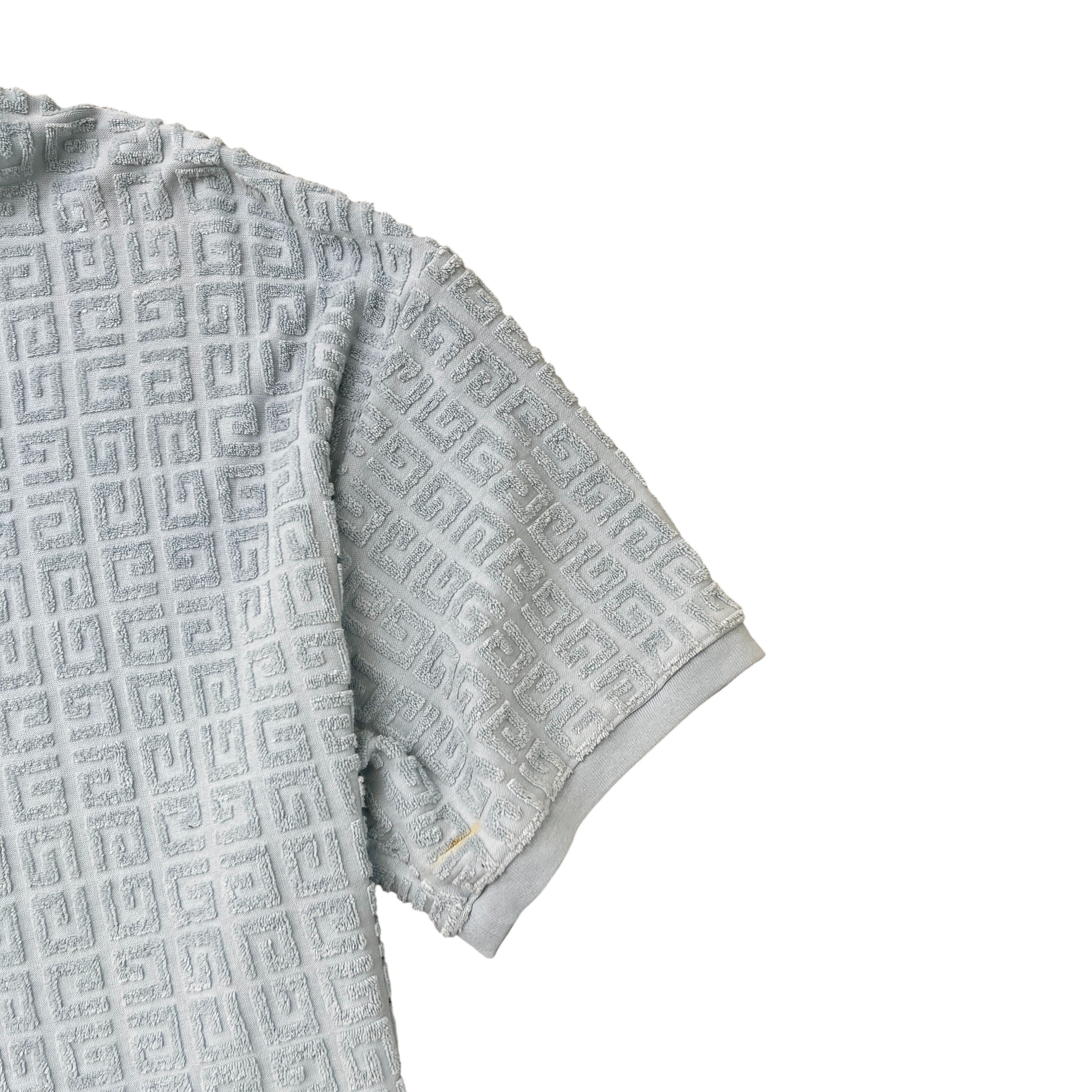 Men's Jacquard Towelling T-Shirt Blue Size L