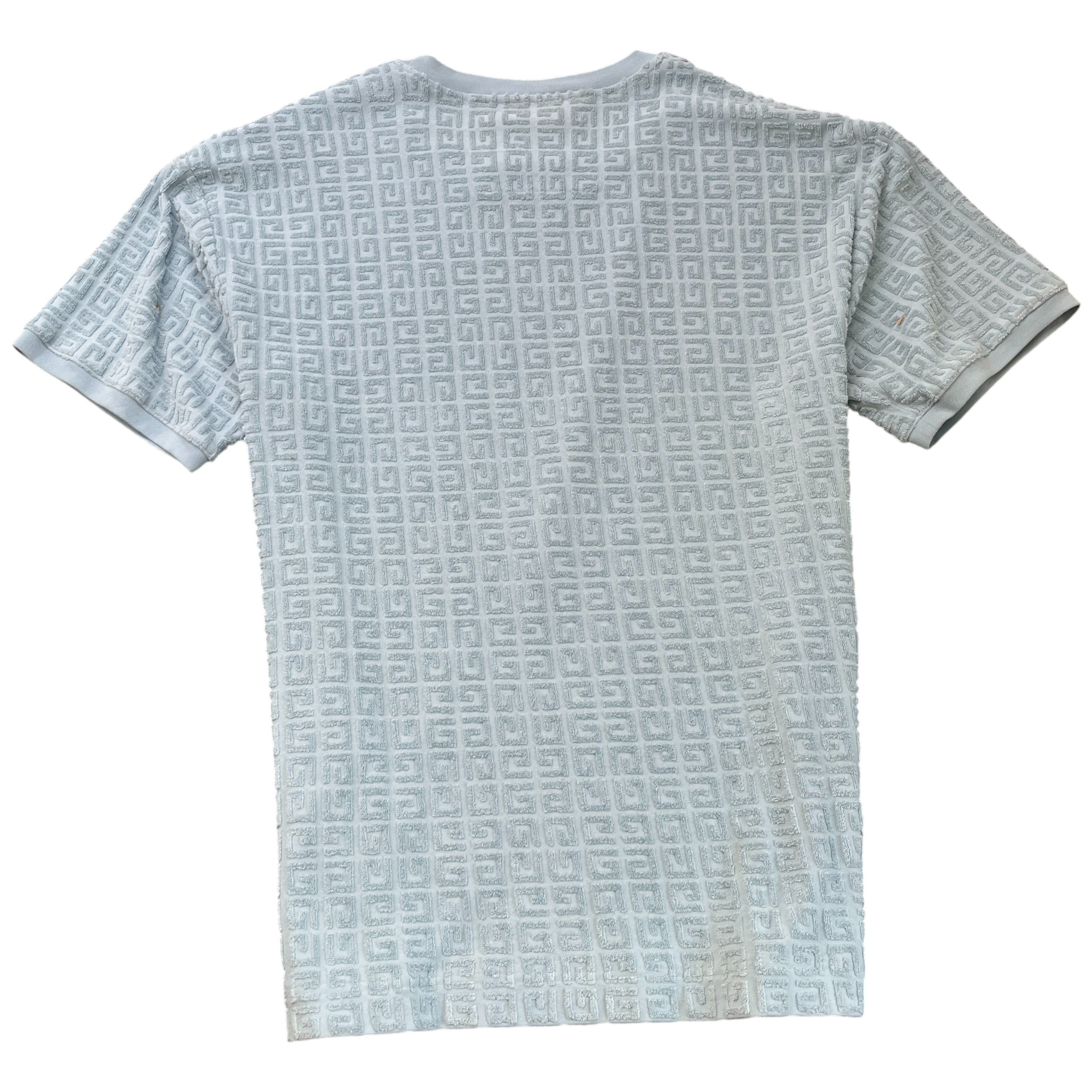 Men's Jacquard Towelling T-Shirt Blue Size L