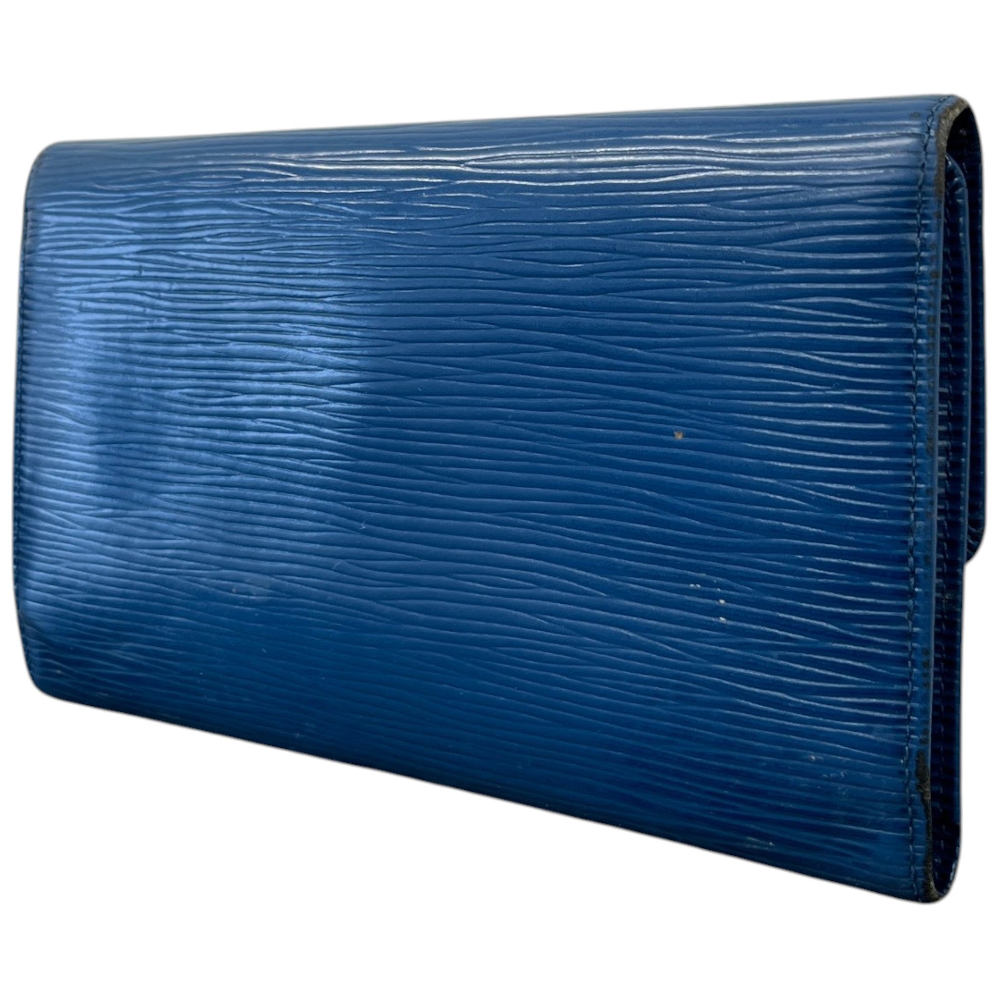 Women's Epi Porte Tresor International Trifold Wallet Blue