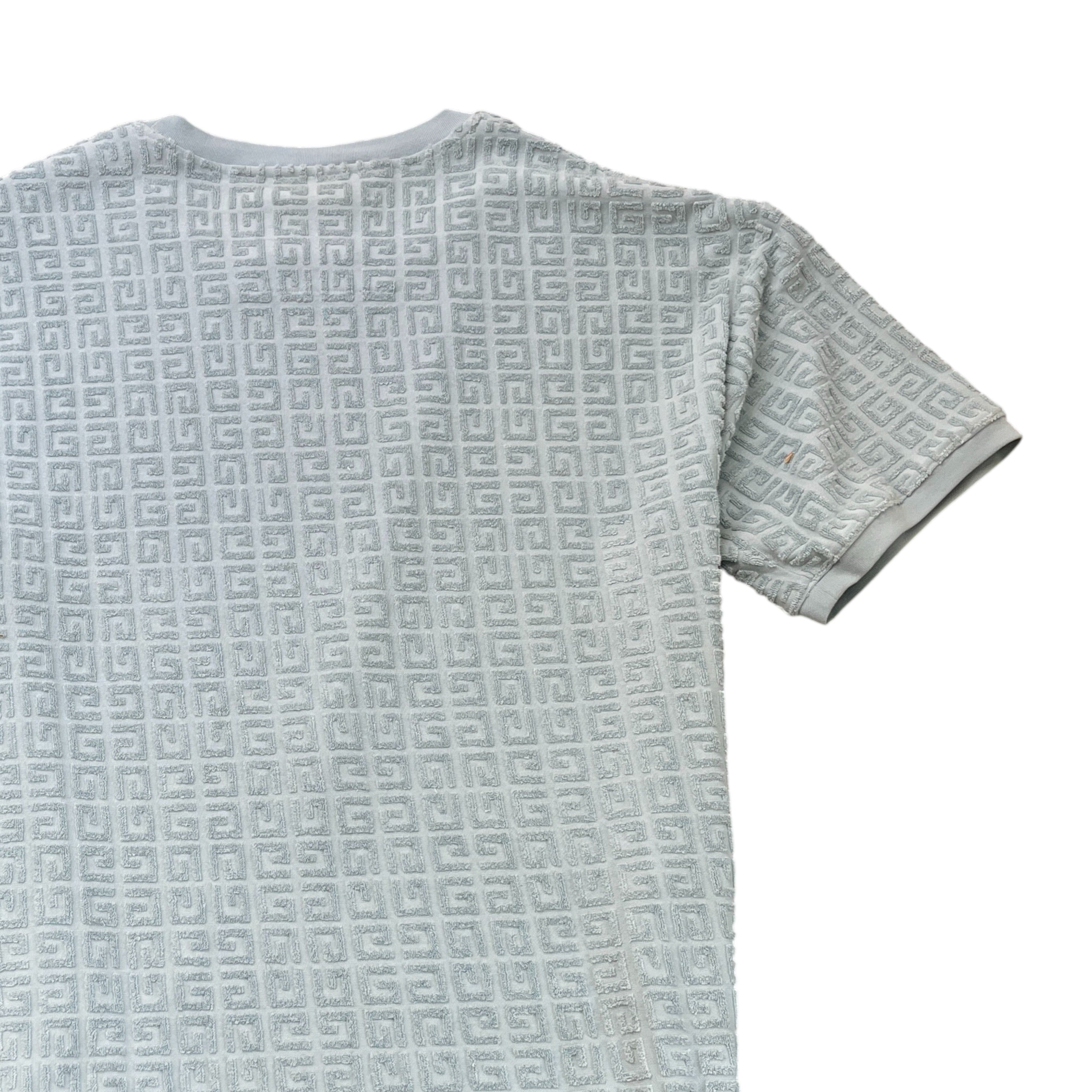 Men's Jacquard Towelling T-Shirt Blue Size L