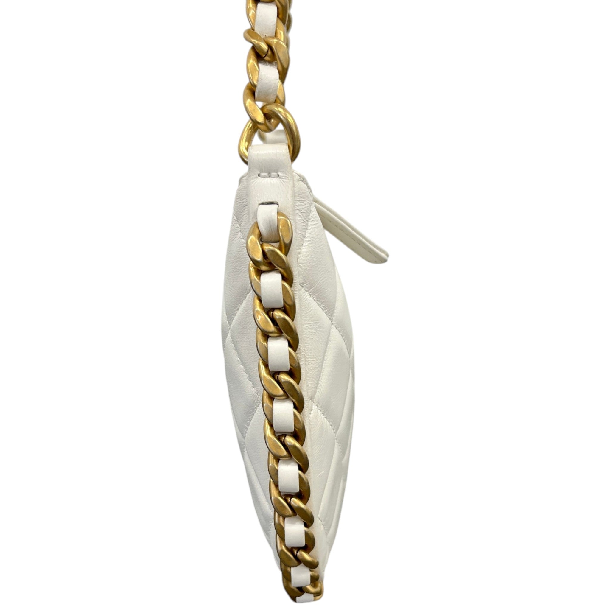 Women's Chain Around Hobo Lambskin Bag White