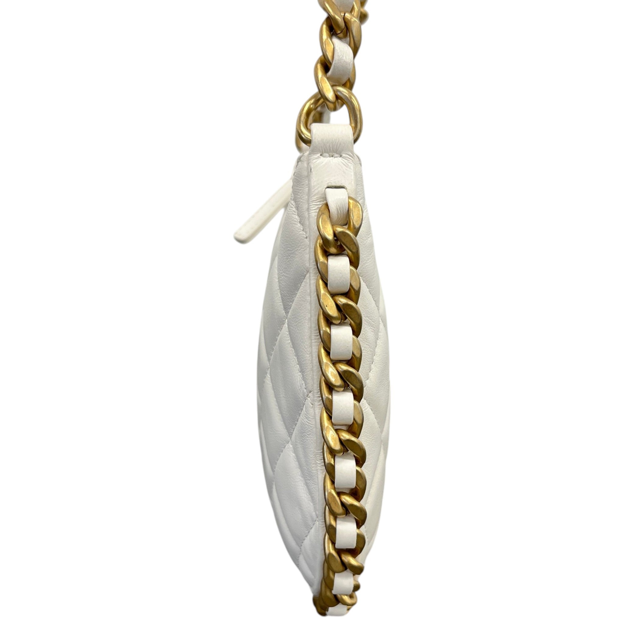 Women's Chain Around Hobo Lambskin Bag White