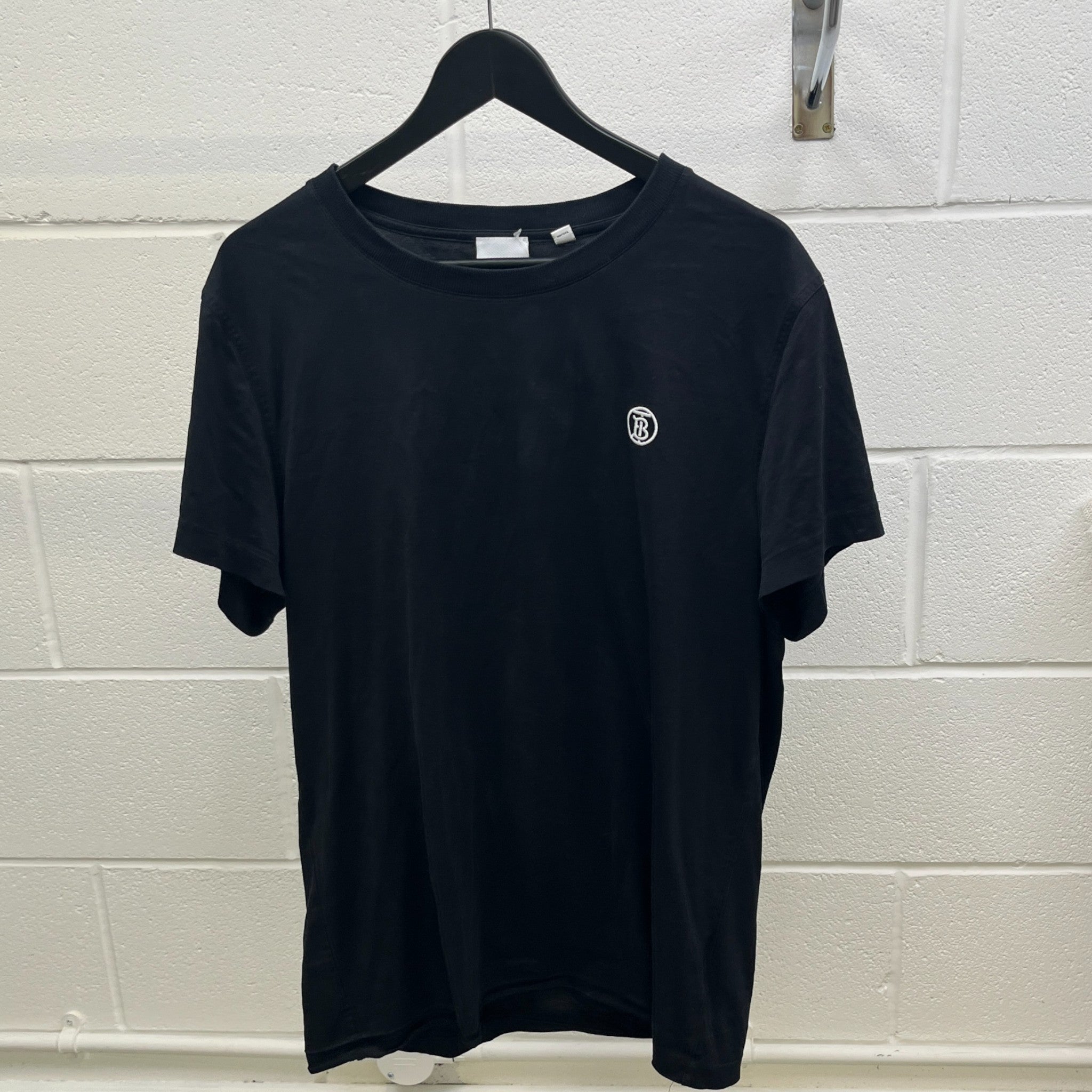 Men's Embroidered Logo T-Shirt Black Size L