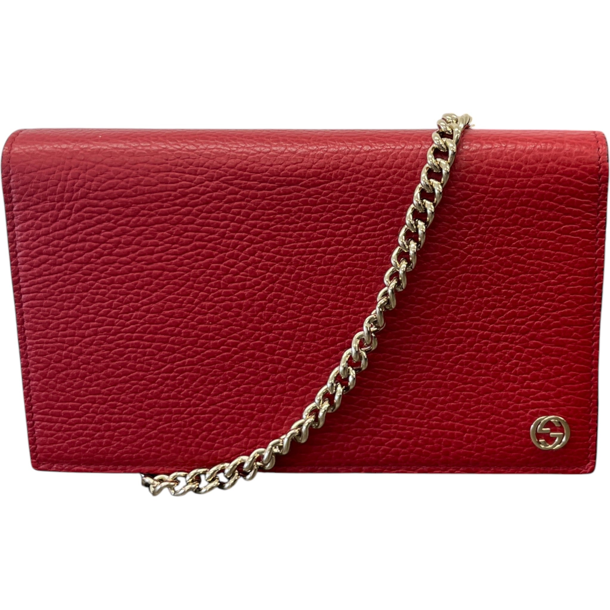 Women's Interlocking G Wallet On Chain Bag Red
