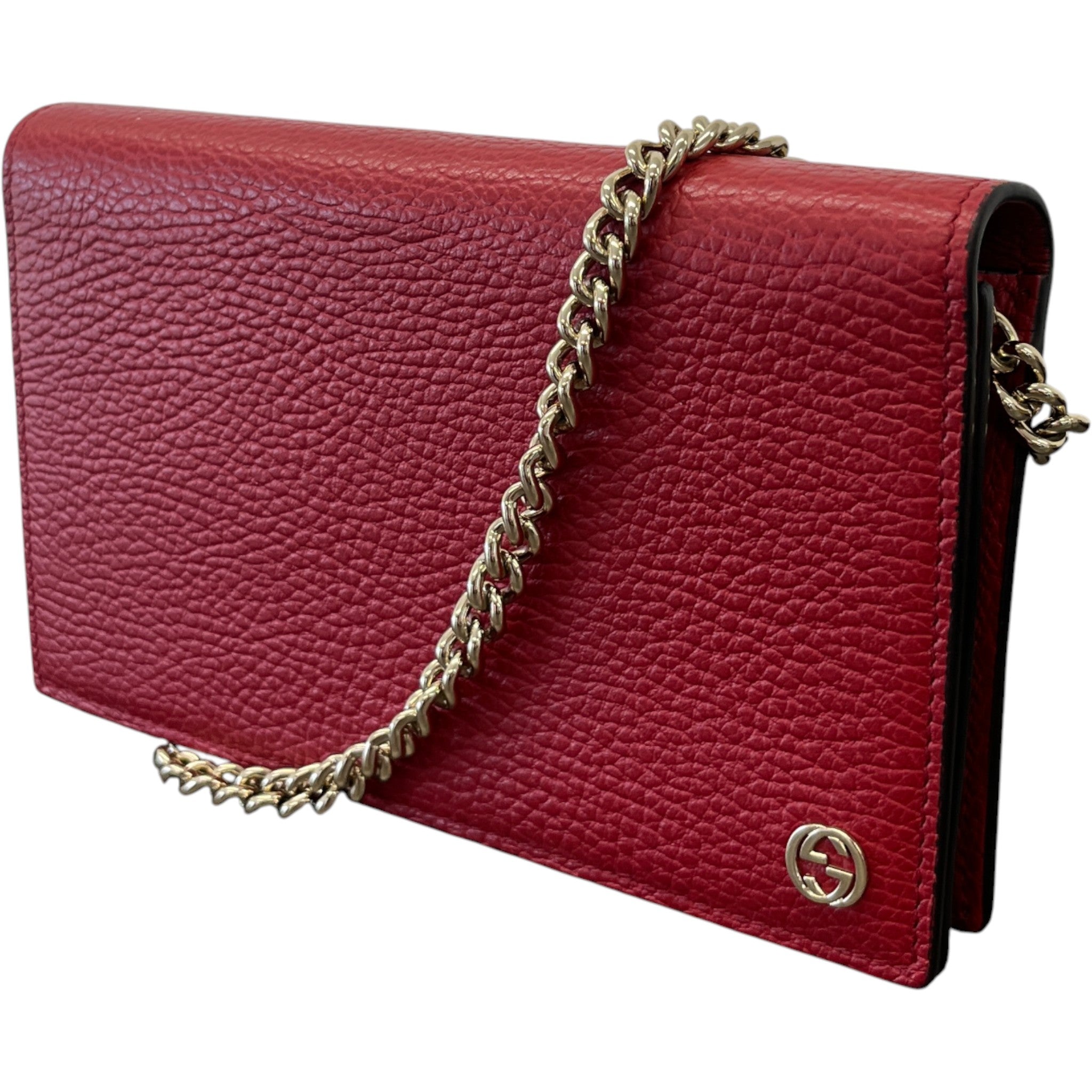 Women's Interlocking G Wallet On Chain Bag Red
