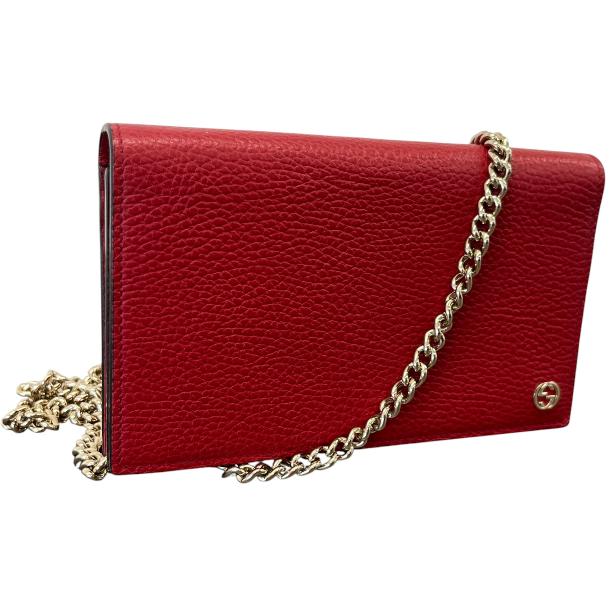 Women's Interlocking G Wallet On Chain Bag Red