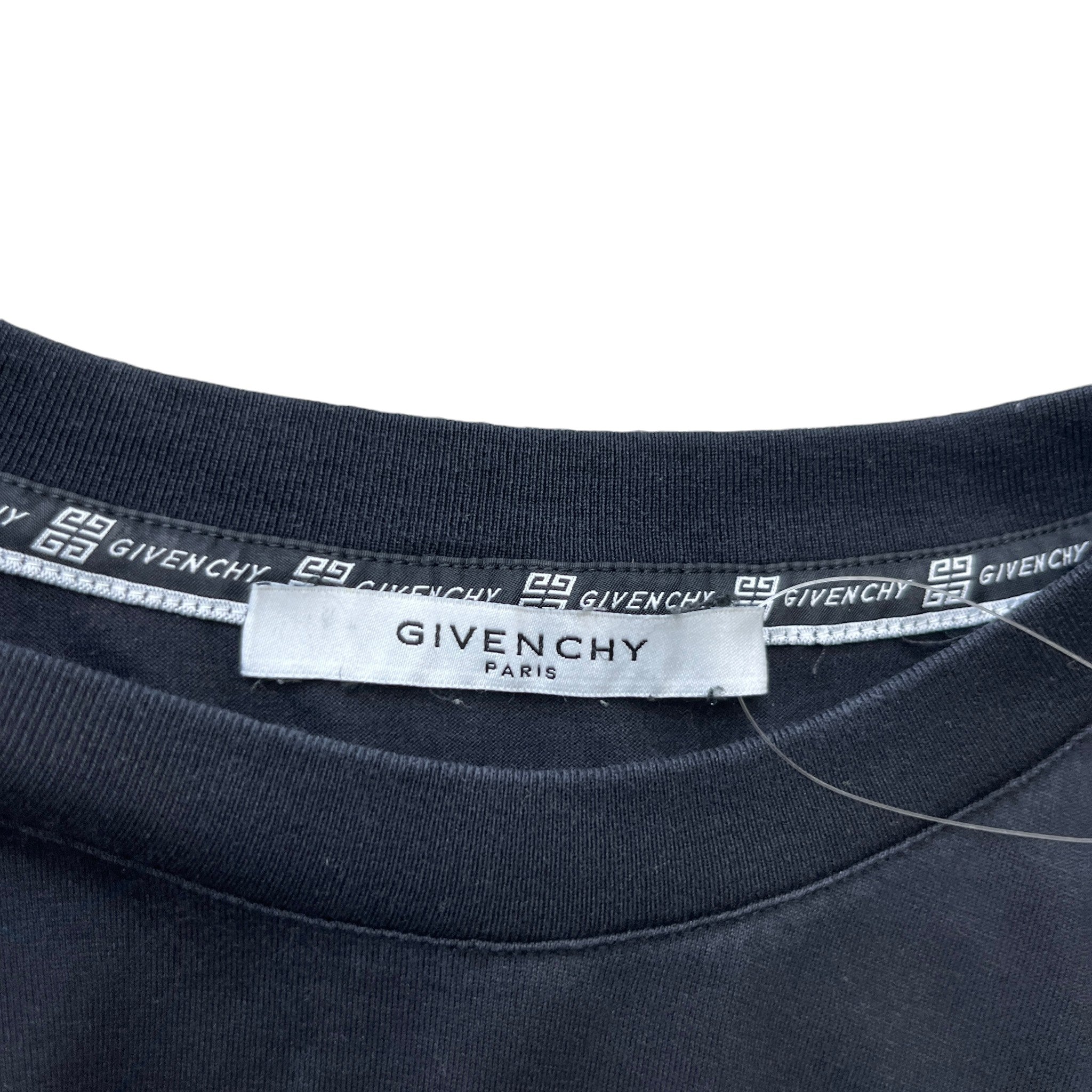 Men's Distressed Logo Print T-Shirt Black Size M
