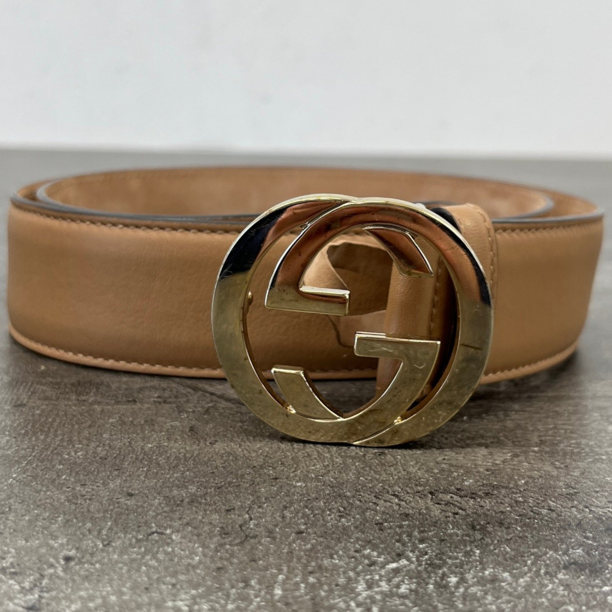 Women's Interlocking G Belt Nude Size 80CM / UK 8