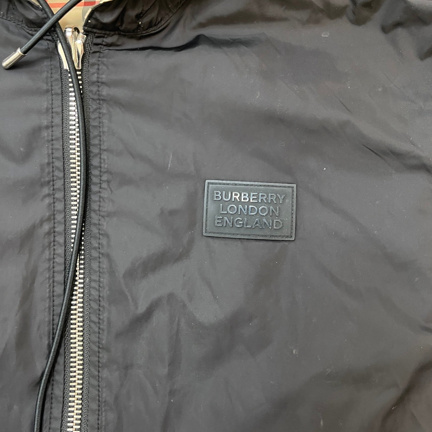 Men's Reversible Nova Check Jacket Black Size S