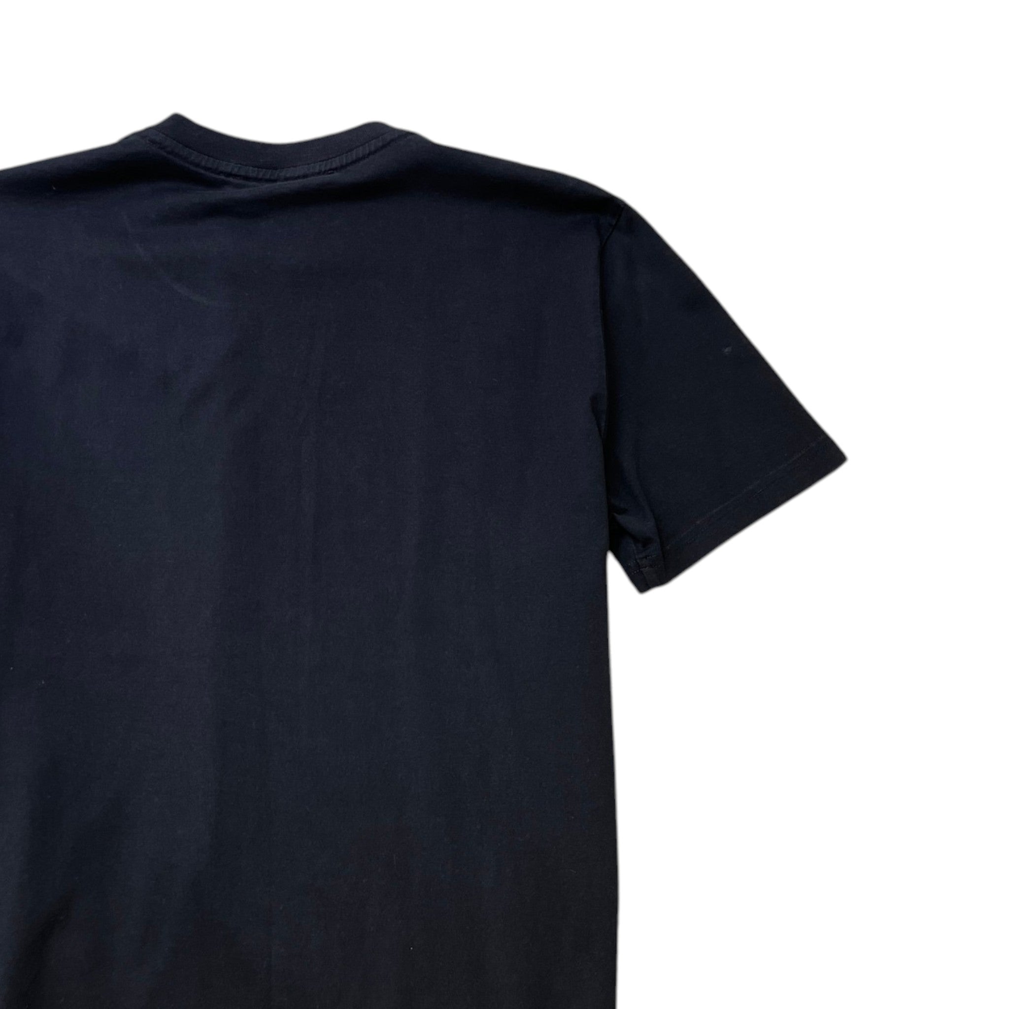 Men's Distressed Logo Print T-Shirt Black Size M