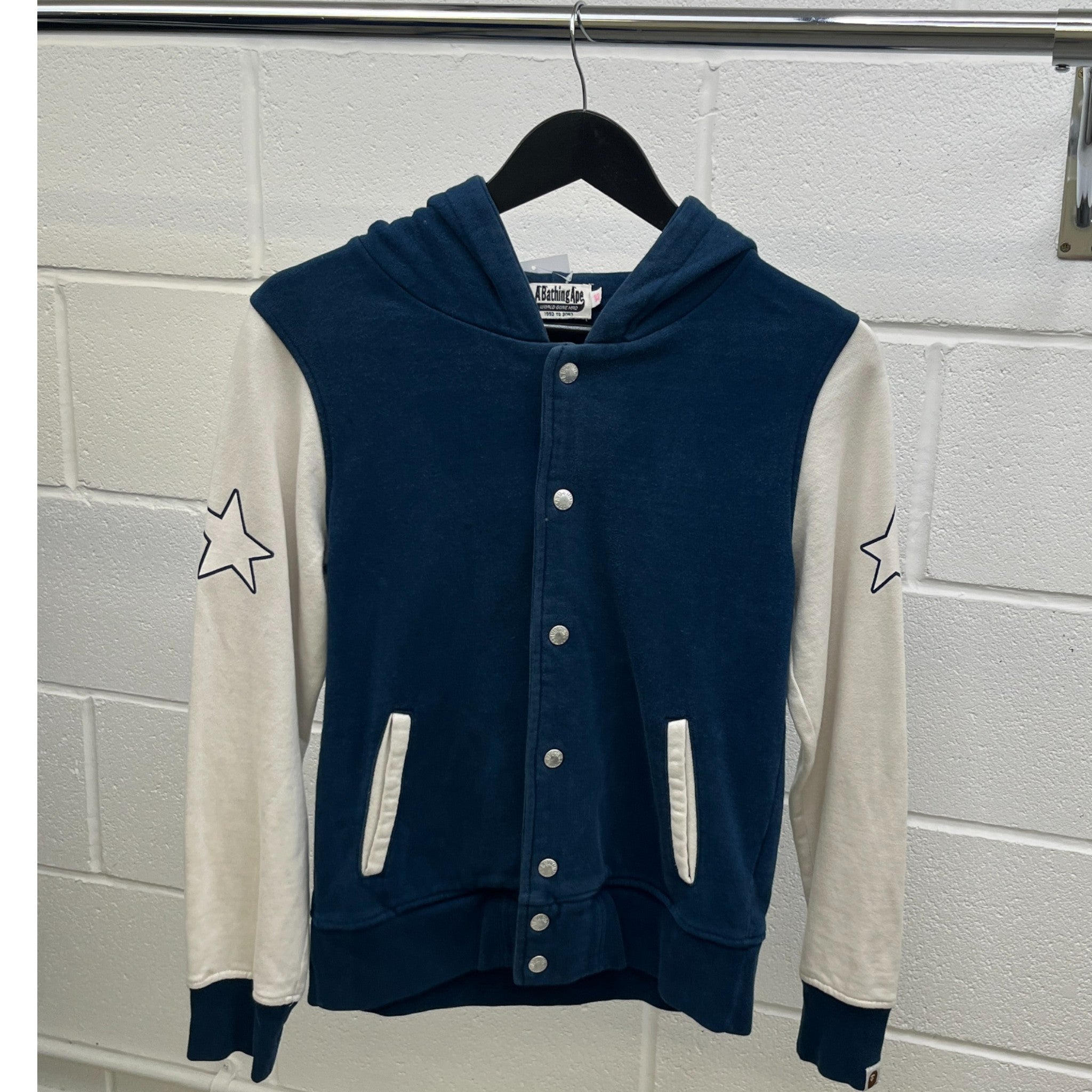Men's Star Patch Varsity Jacket Blue Size XS